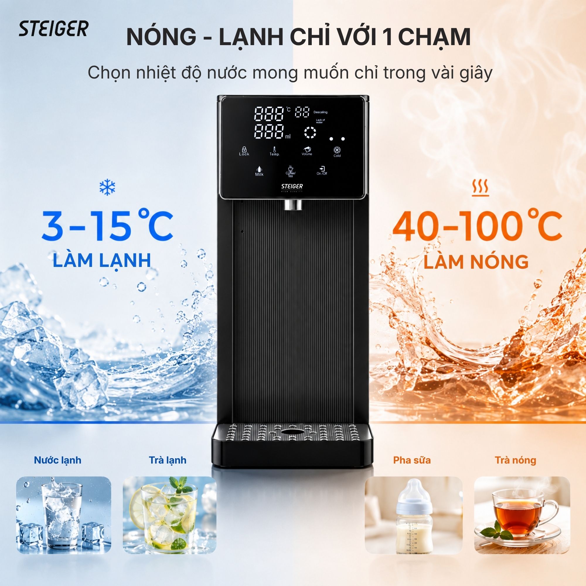 Máy Lọc Nước Nóng Lạnh Steiger STG850-HC