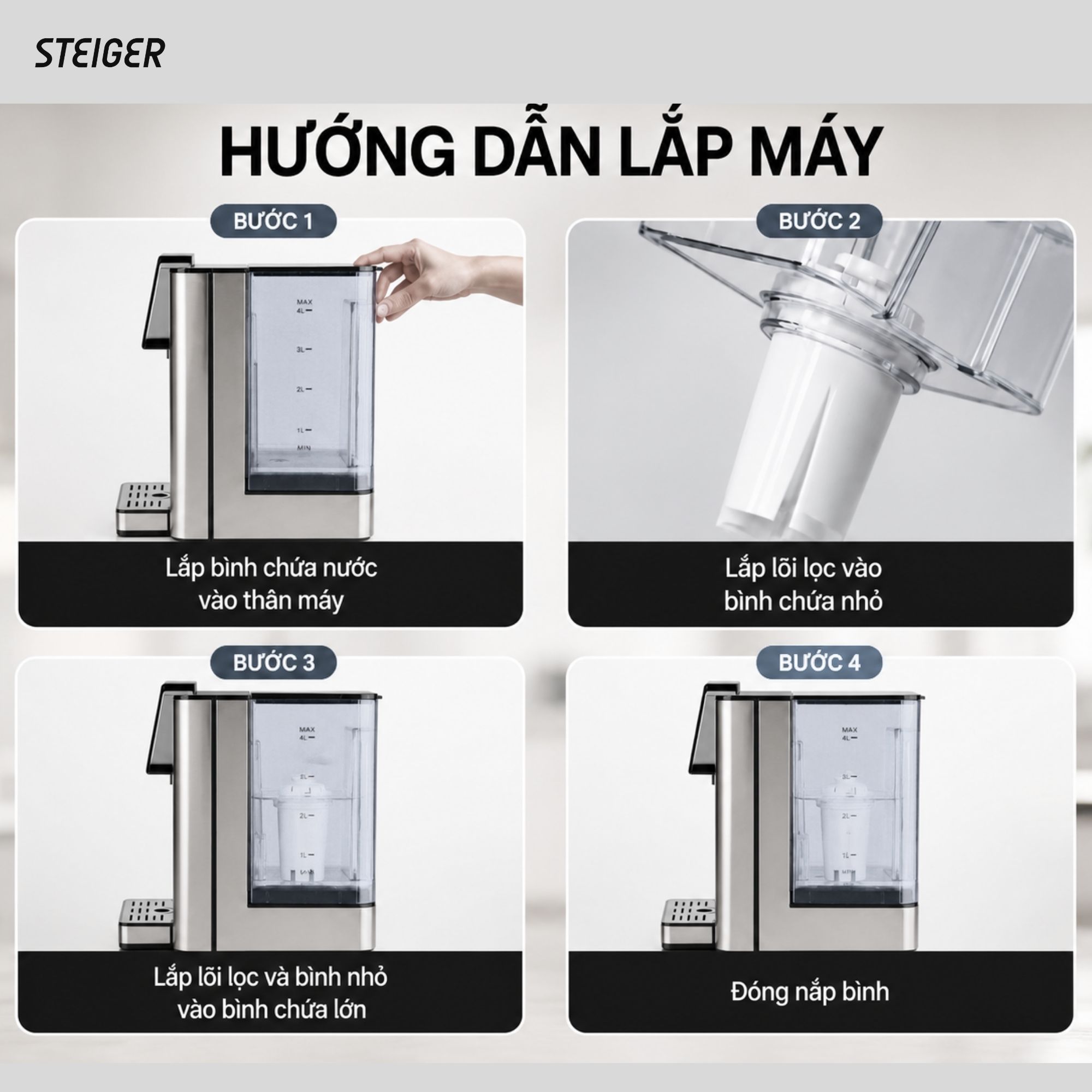 Bình thủy điện Steiger STG400-H