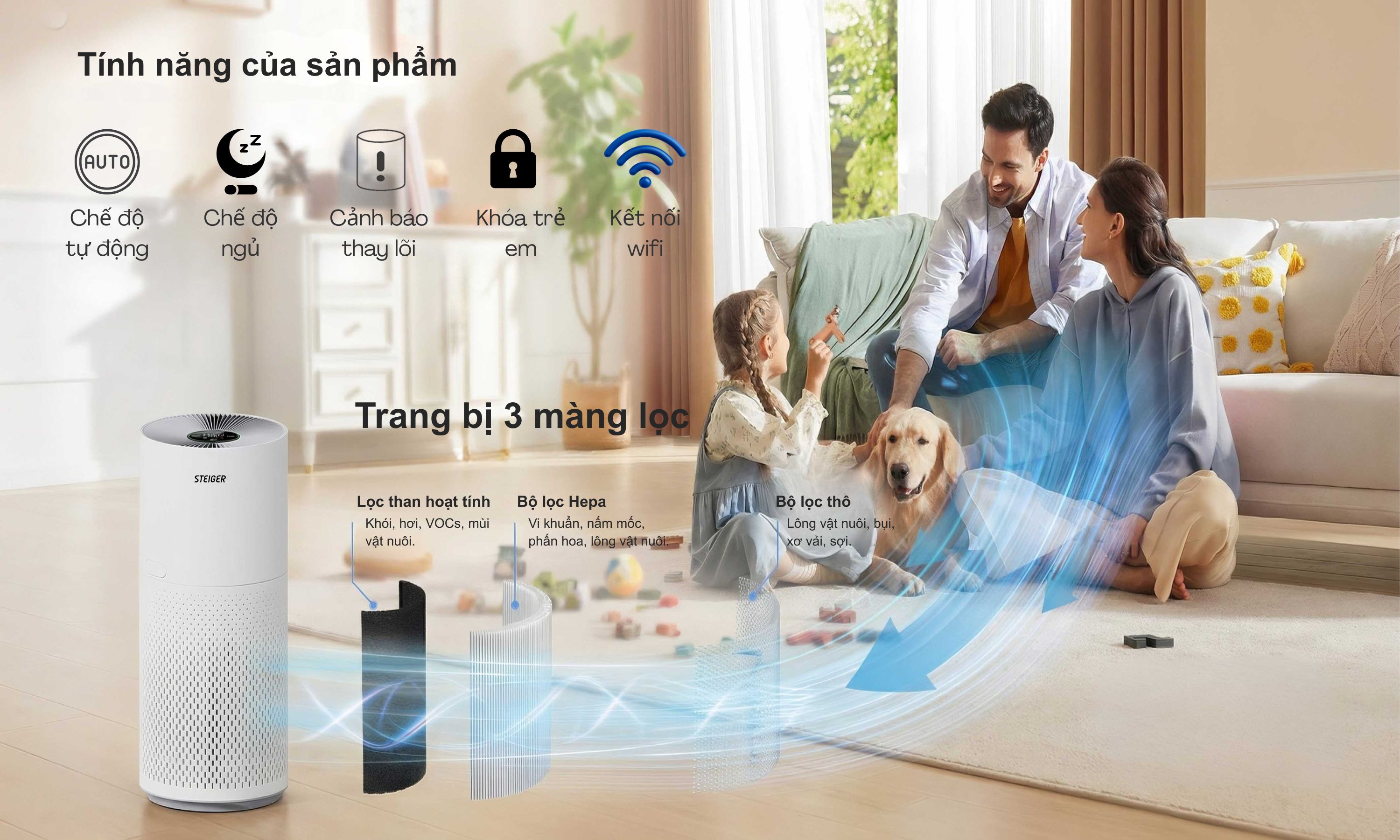 Máy Lọc Không khí STG3578/WH  màu trắng