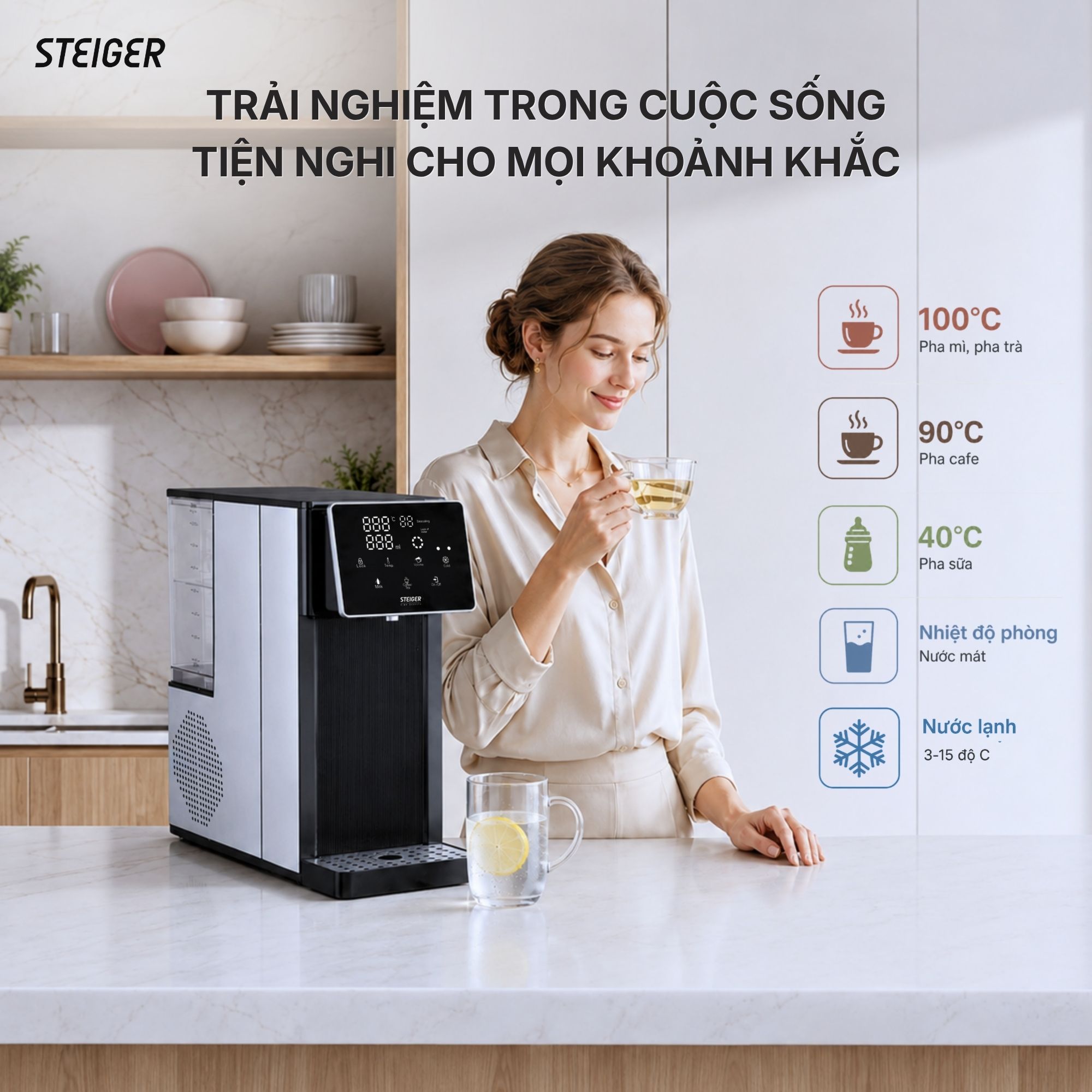 Máy Lọc Nước Nóng Lạnh Steiger STG850-HC