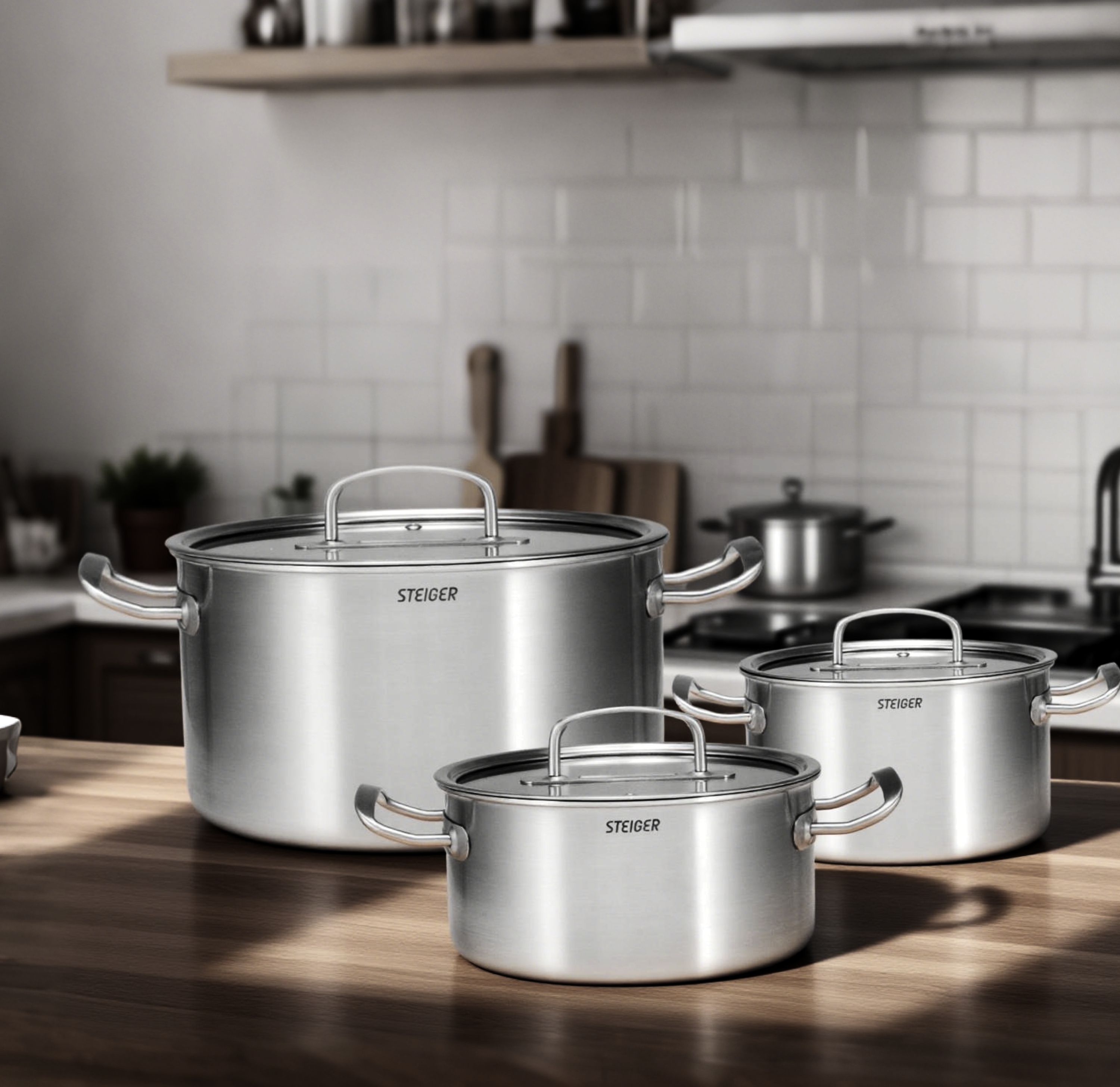 Bộ Nồi Steiger Element - Set 5 Món Đáy Liền