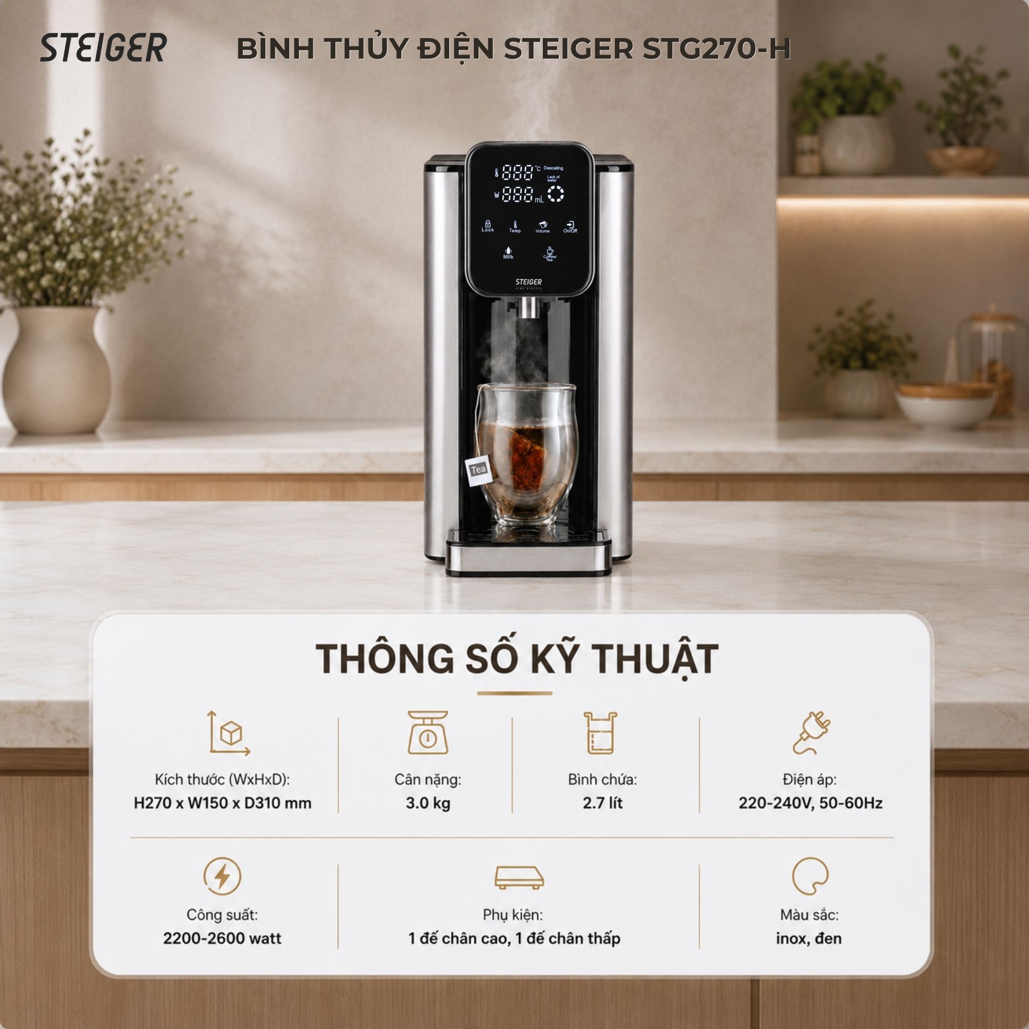Bình thủy điện Steiger STG270-H
