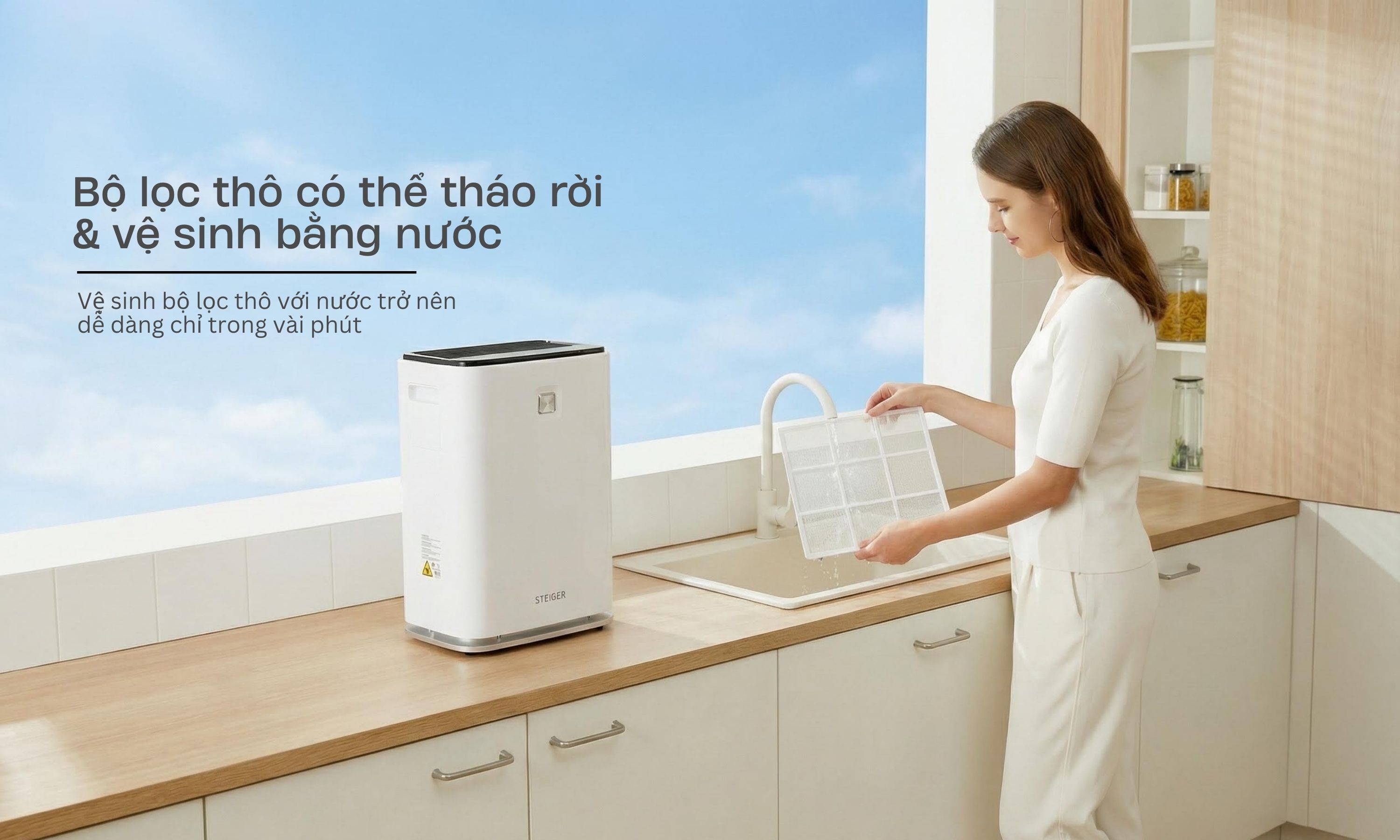 Máy hút ẩm kết hợp lọc không khí Steiger STG - 835DW/PRO