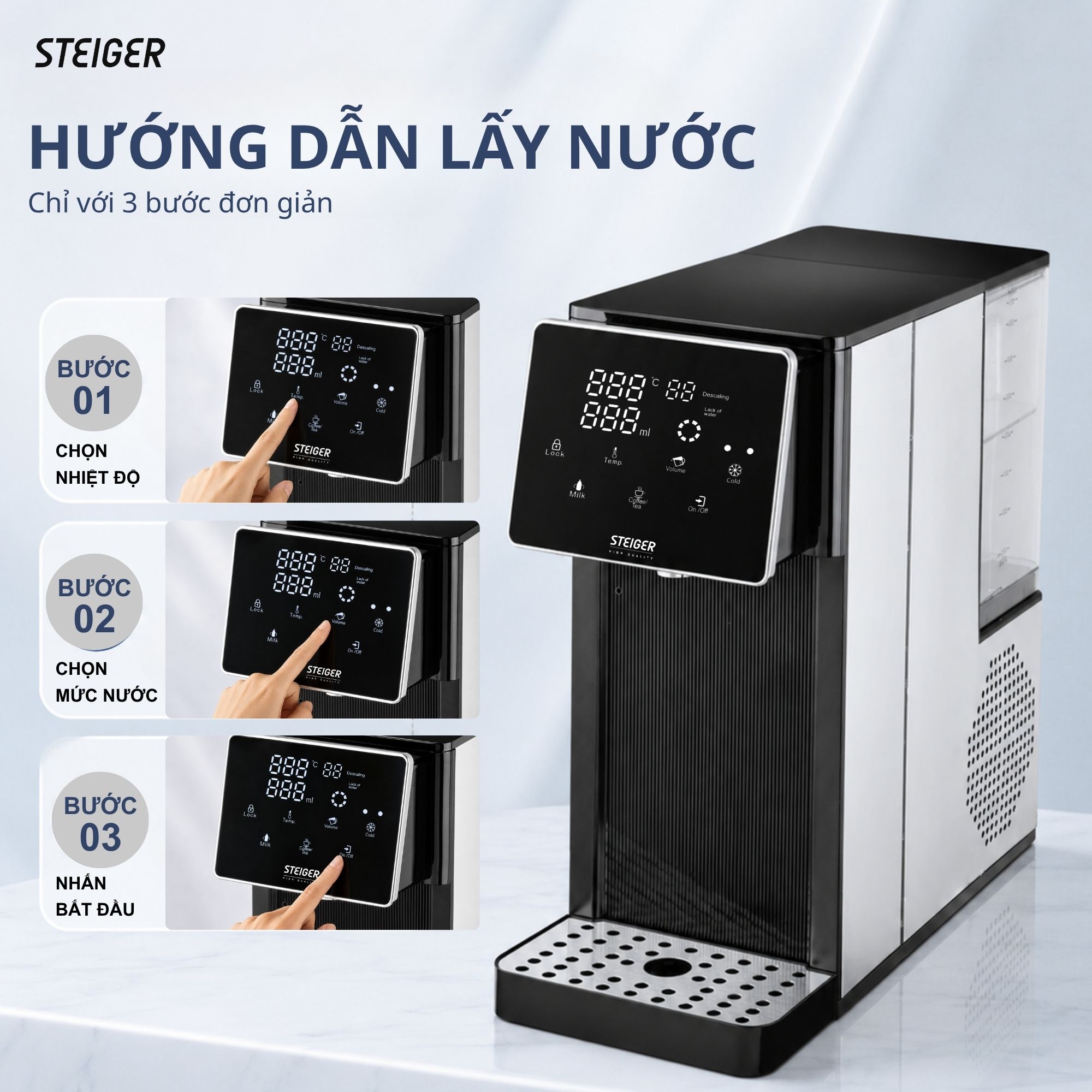 Máy Lọc Nước Nóng Lạnh Steiger STG850-HC