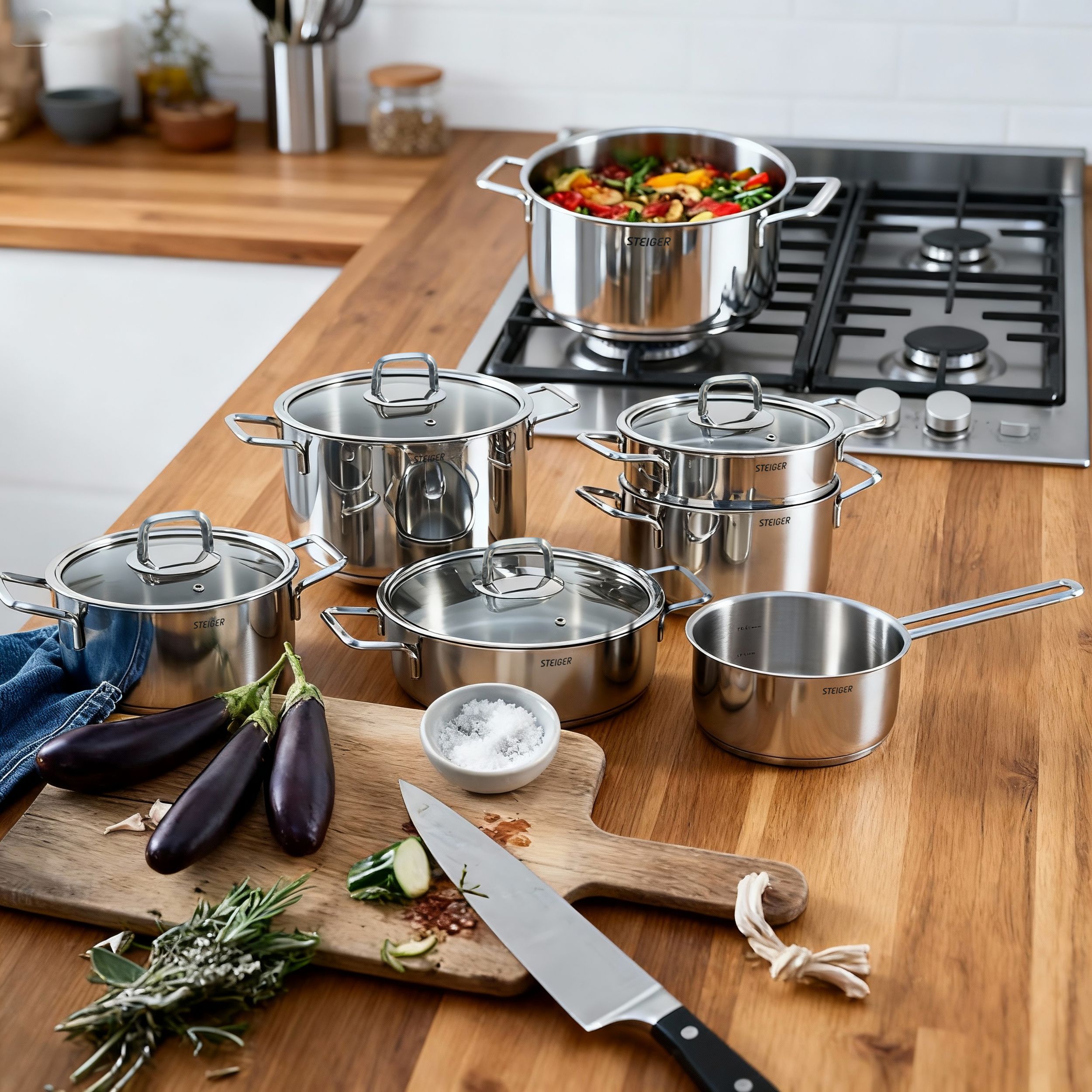 Bộ Nồi Steiger Diamond – Set 7 Món Đa Dụng