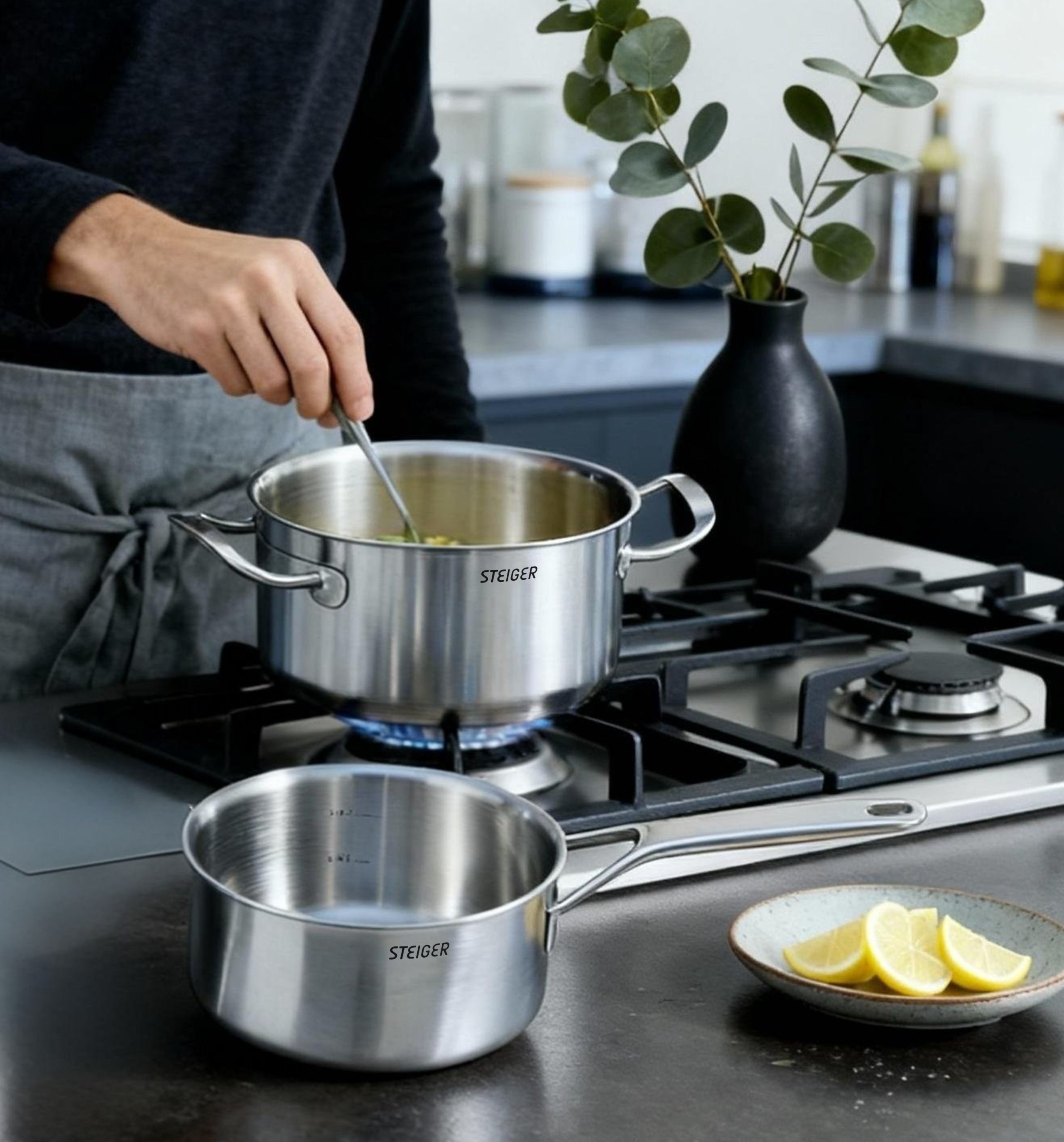 Bộ Nồi Steiger Element - Set 5 Món Đáy Liền