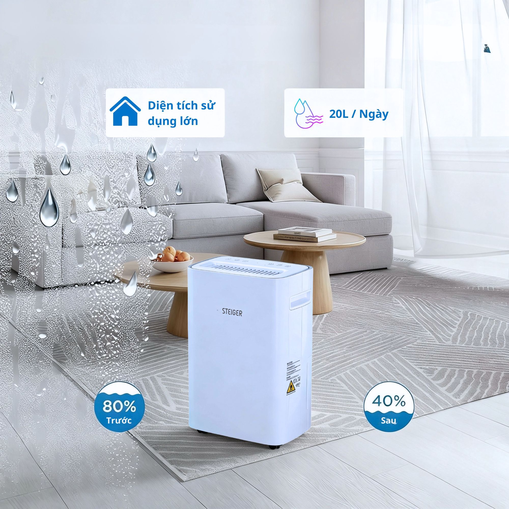 Máy hút ẩm Steiger STG - 820DW