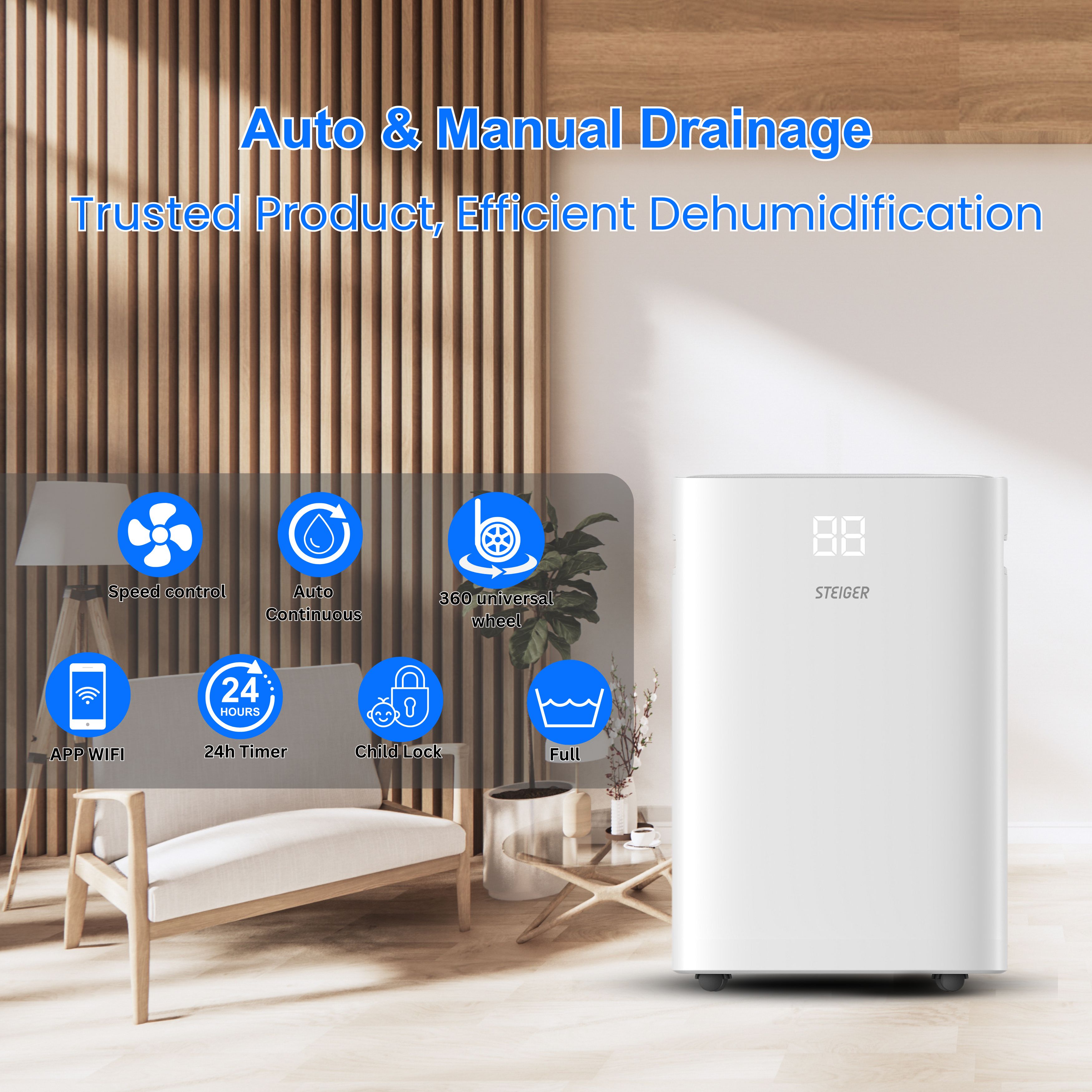 Máy hút ẩm Steiger STG - 836DW