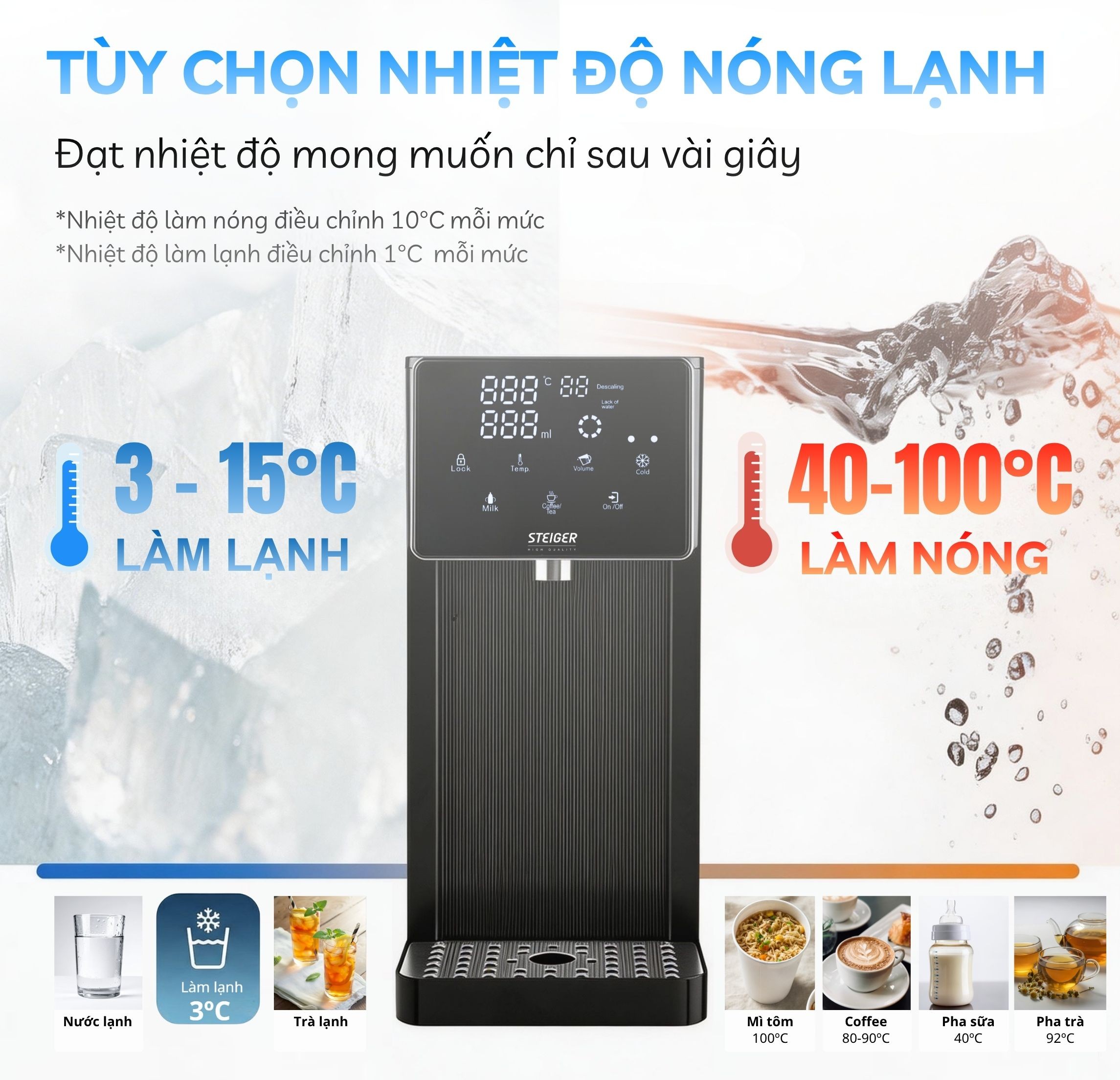 Bình thủy điện nóng lạnh Steiger  STG850-HC