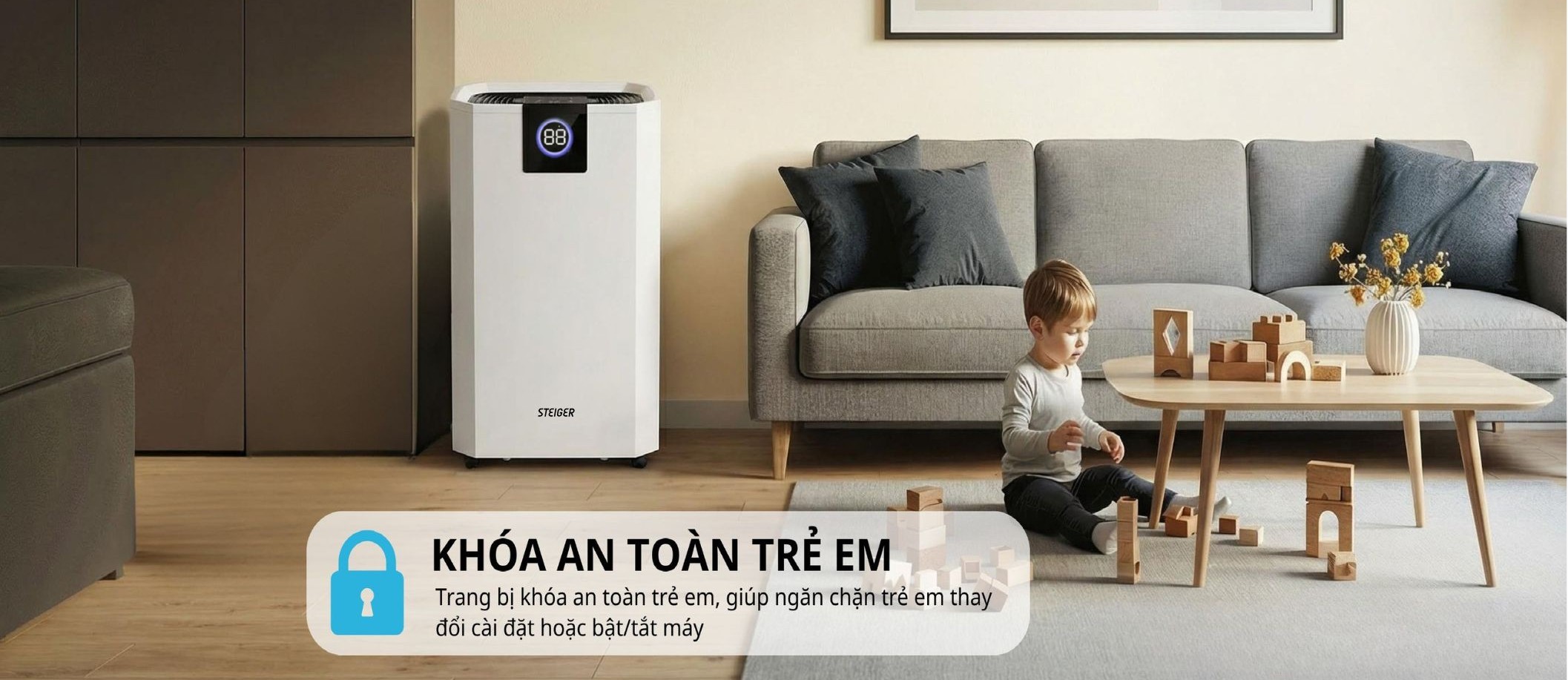 Máy hút ẩm Steiger STG - 855BW