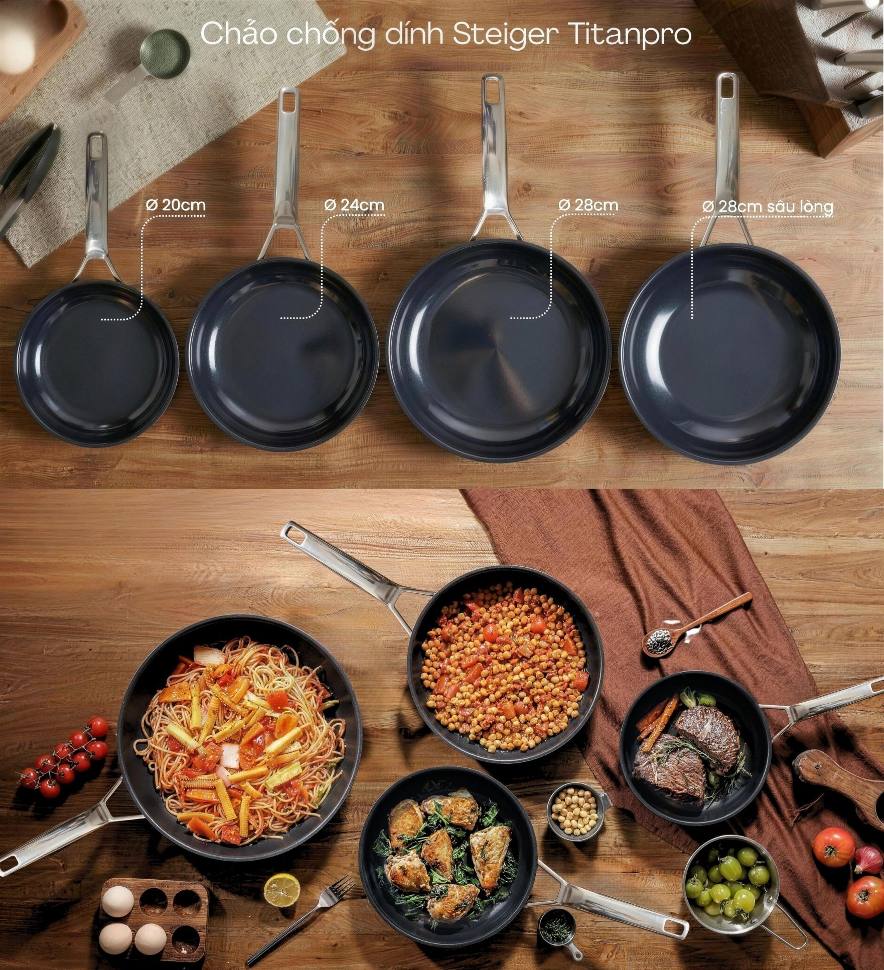 Chảo chống dính Steiger Titanpro