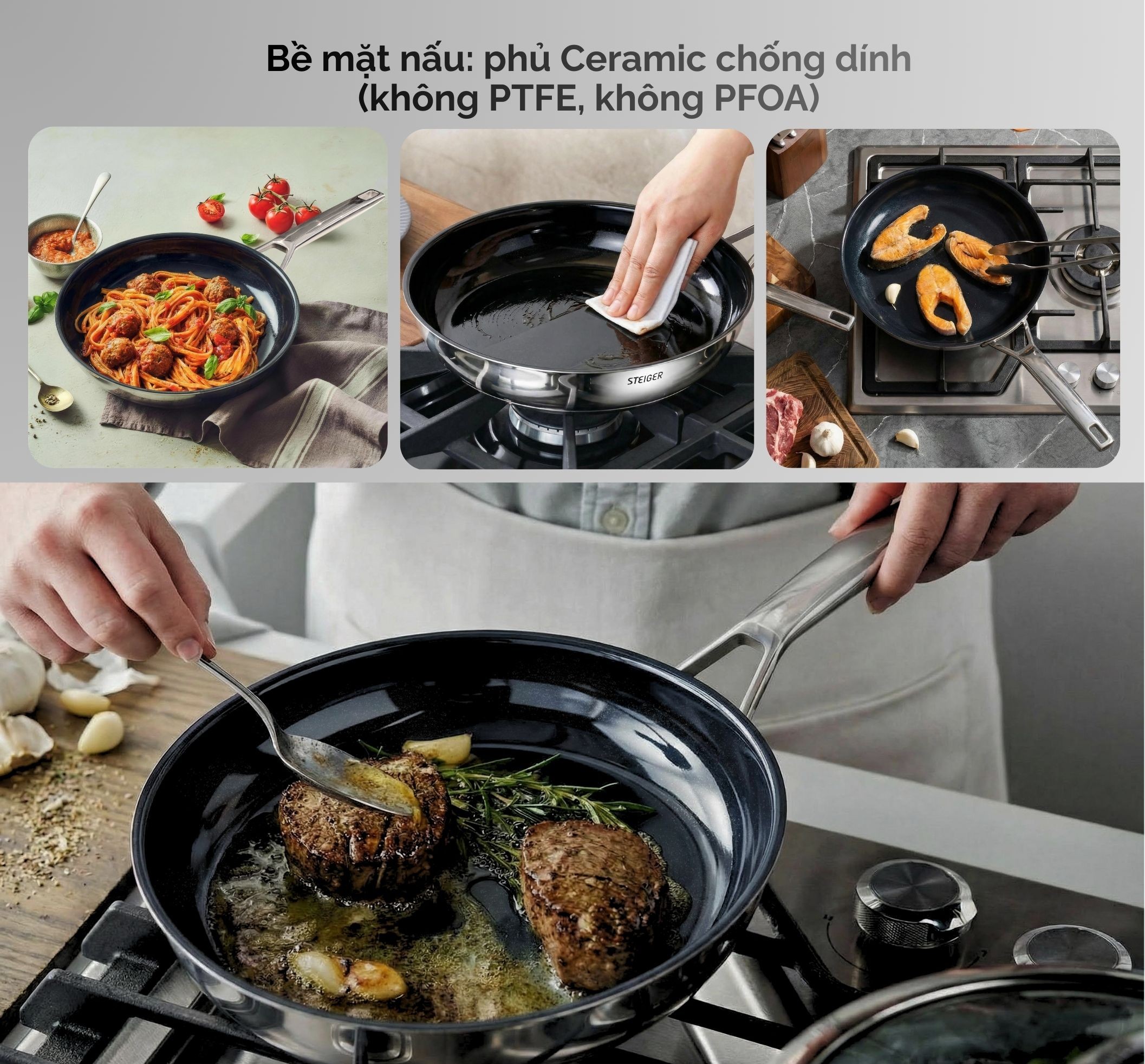 Chảo chống dính Steiger Titanpro