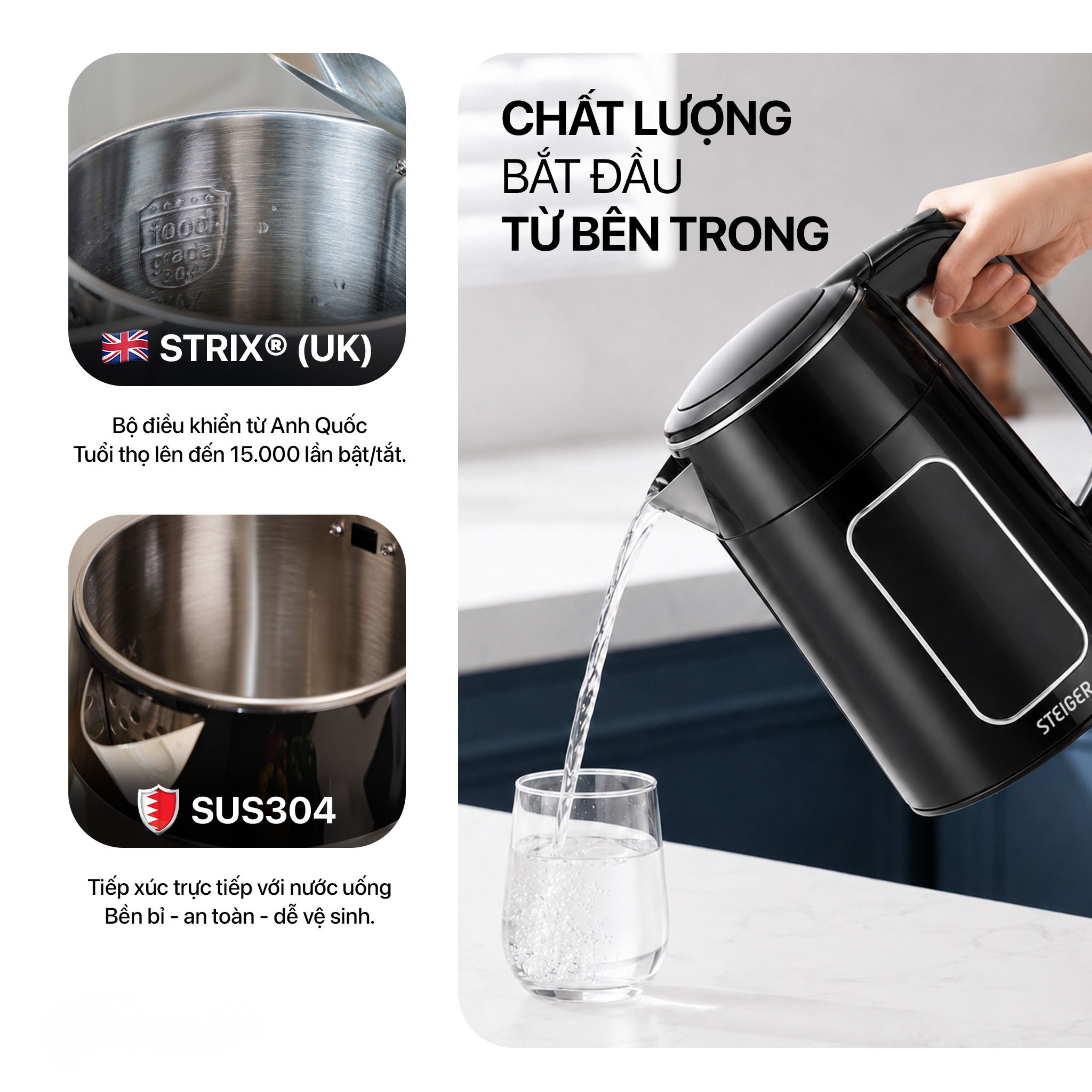 Ấm Siêu Tốc Steiger STG9356/G