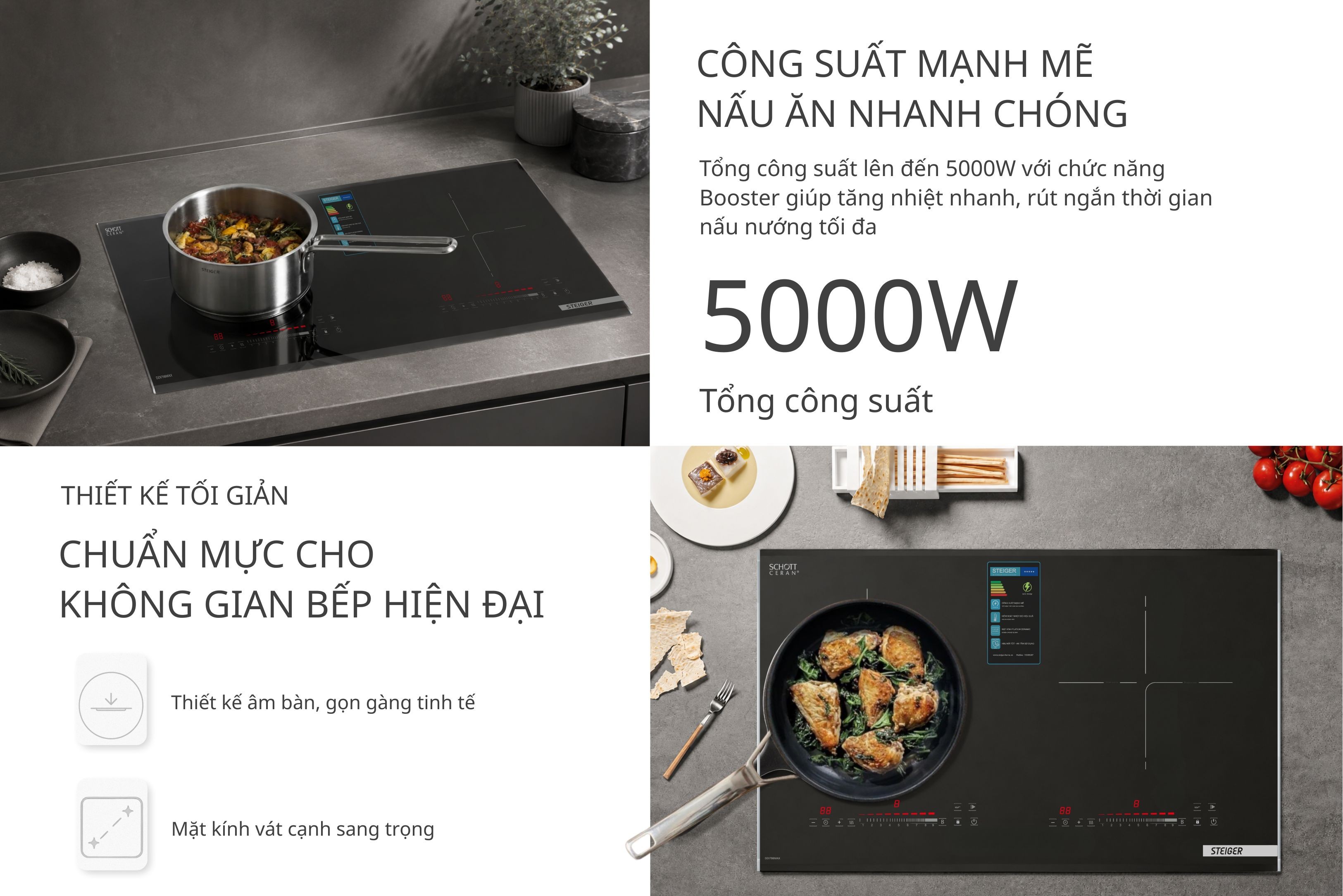 Bếp từ 2 vùng Steiger DDI798MAX