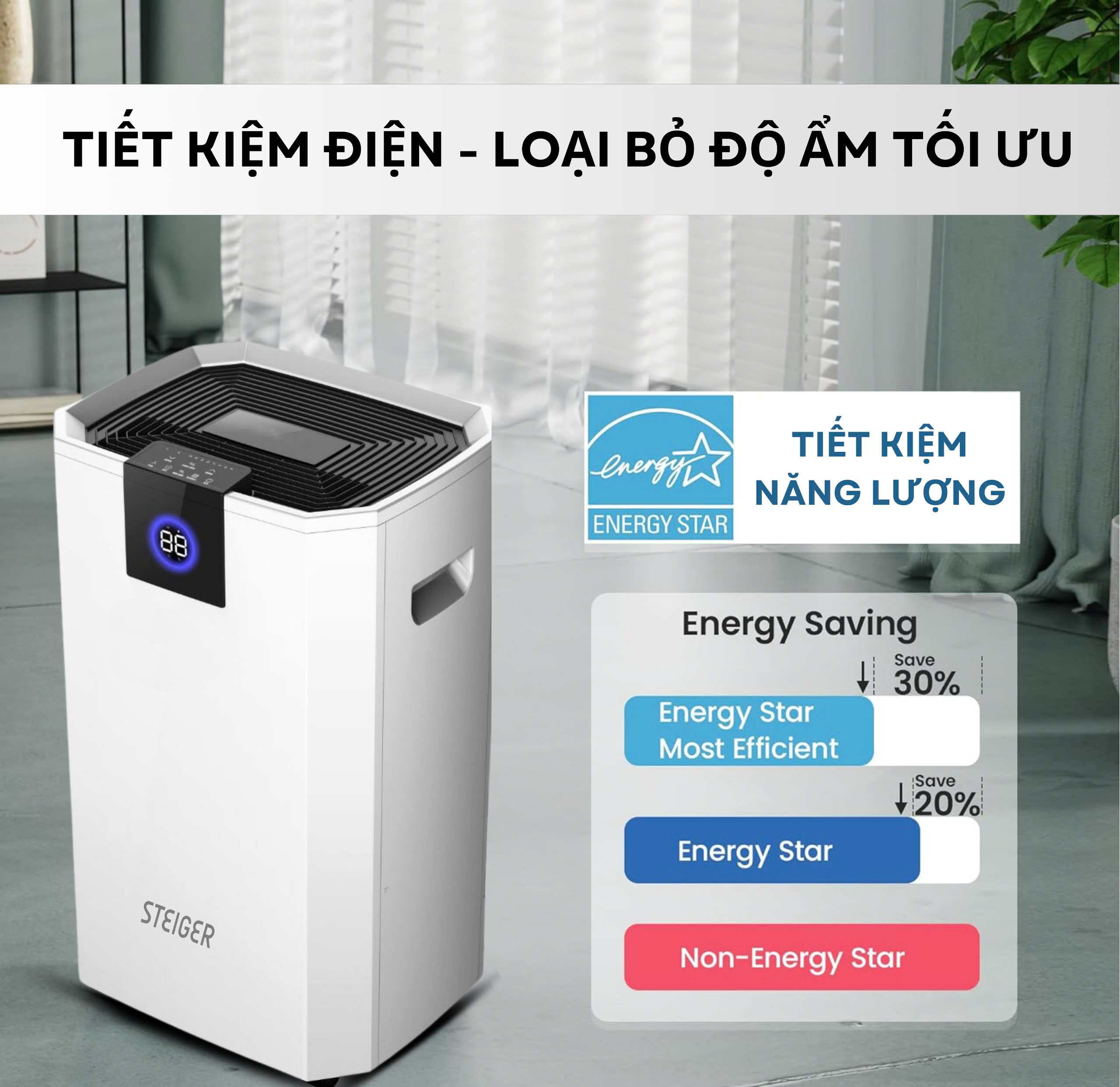 Máy hút ẩm Steiger STG - 855BW