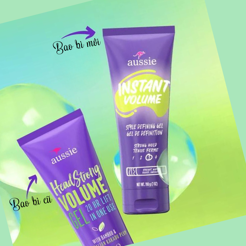 Gel vuốt tóc Aussie Instant Volume giữ nếp tối đa - Made in USA