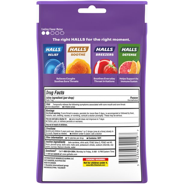 Kẹo ngậm halls hương dâu kem - 25 viên