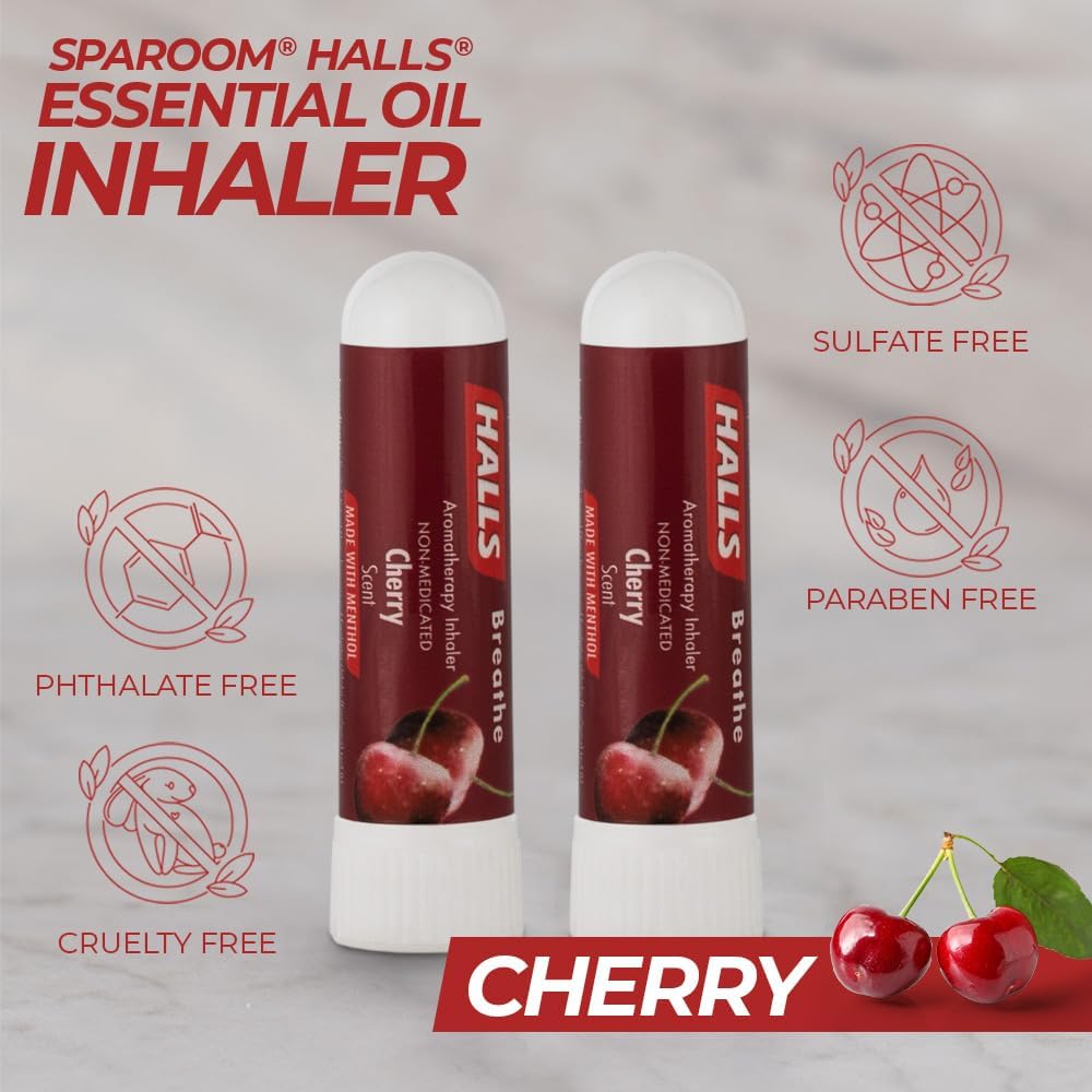 HALLS ống hít mũi tinh dầu bạc hà hương Cherry Lemon - Sparoom