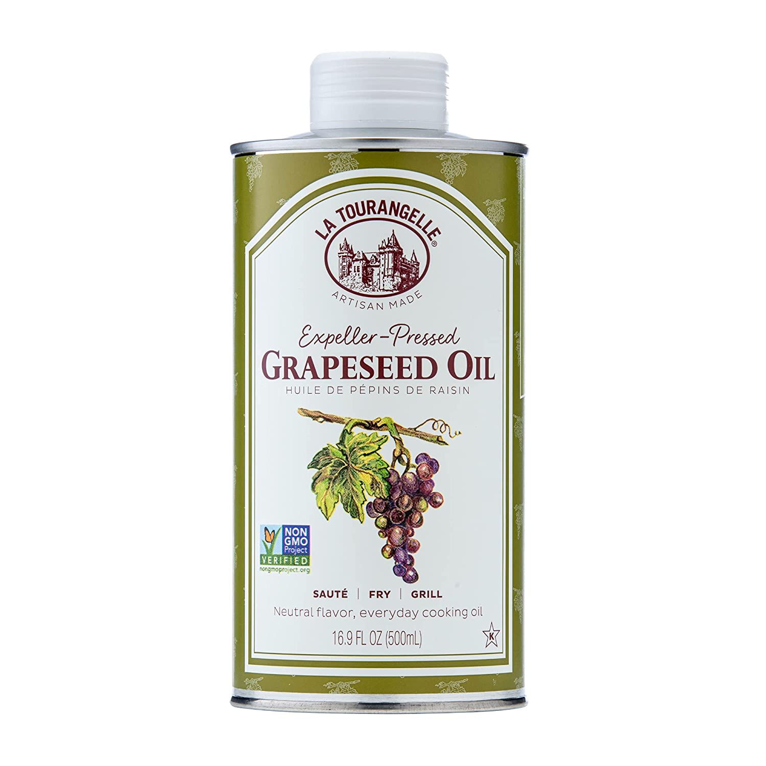 Dầu hạt nho ép La Touranaelle Grapeseed Oil - 500ml nhập Mỹ