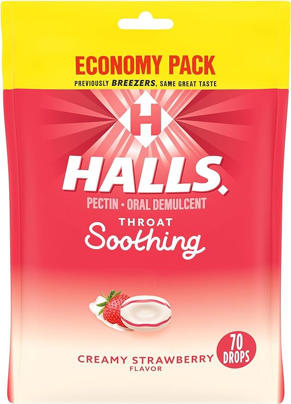 Kẹo ngậm Halls hương dâu kem - 80 viên