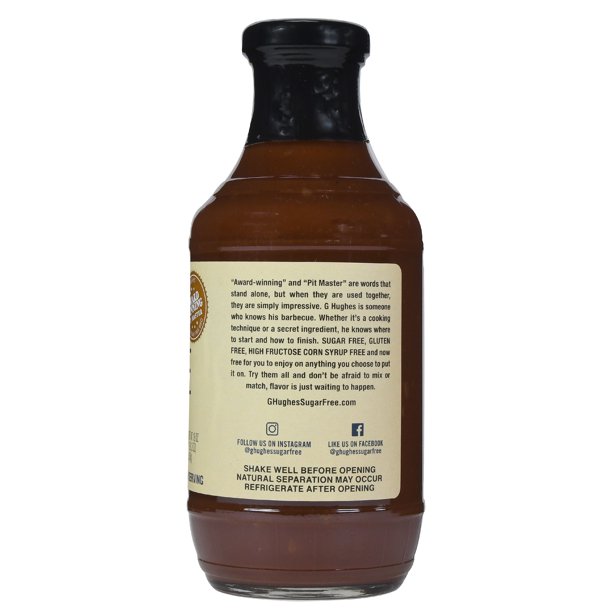 Nước sốt BBQ ướp và chấm G Hughes Hickory không đường ít calo - 510gram
