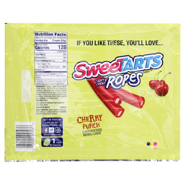 Kẹo dẻo Sweetarts Sour Apple Soft & Chewy Ropes - 255g