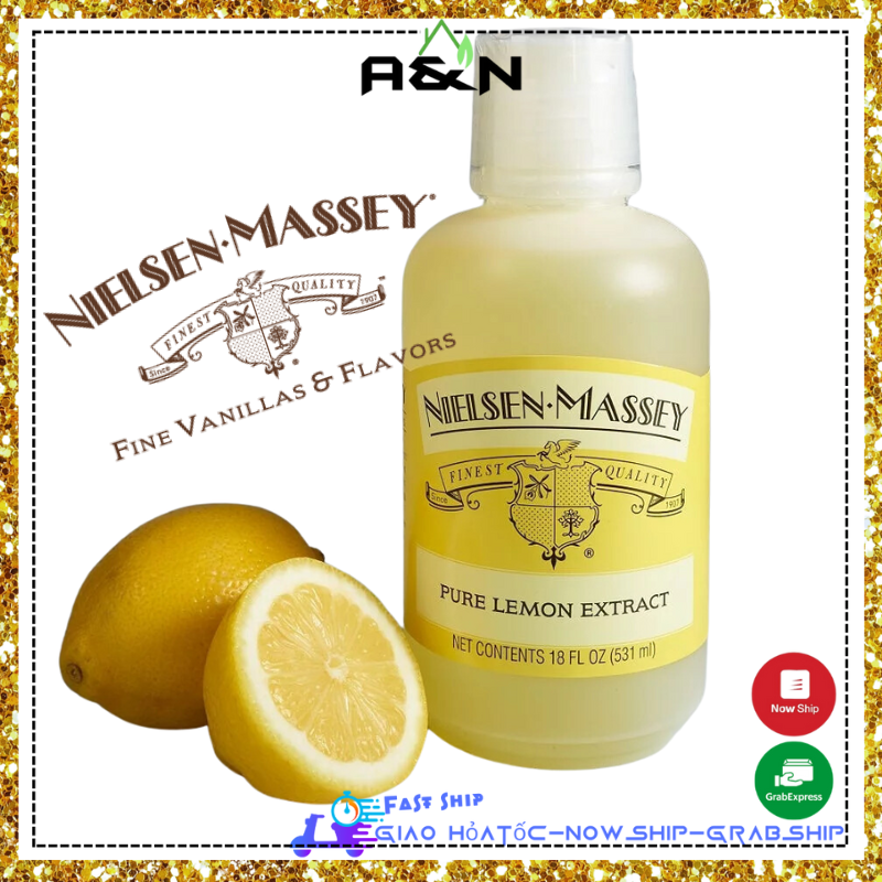 Hương chanh chiết xuất cao cấp Nielsen Massey nấu ăn làm bánh - 531ml