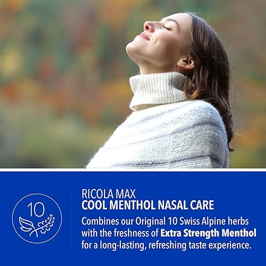 Kẹo ngậm Ricola Max Cool Menthol Nasal Care bạc hà - hàng Mỹ