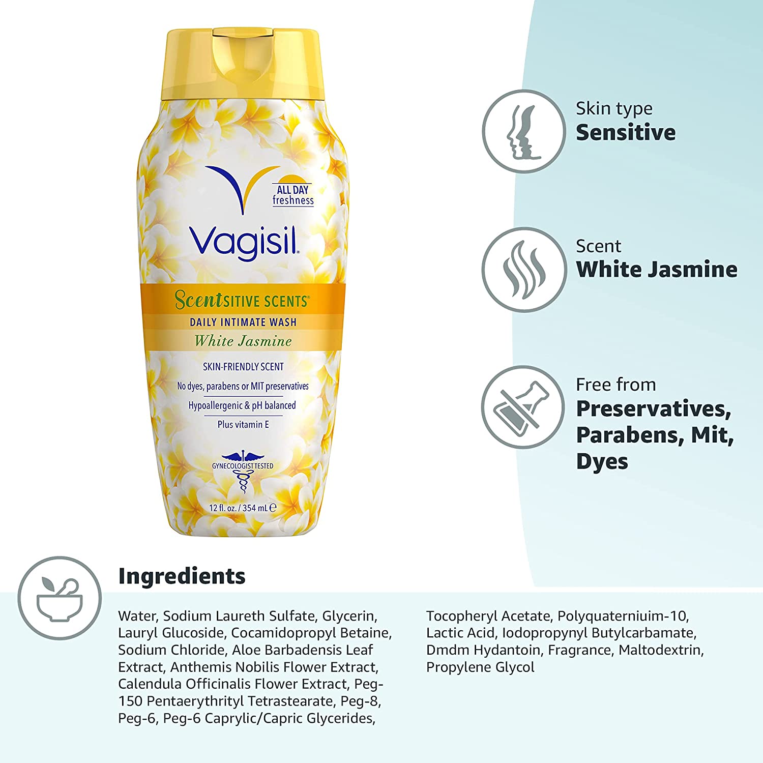 Vagisil dung dịch vệ sinh White Jasmine - Made in USA
