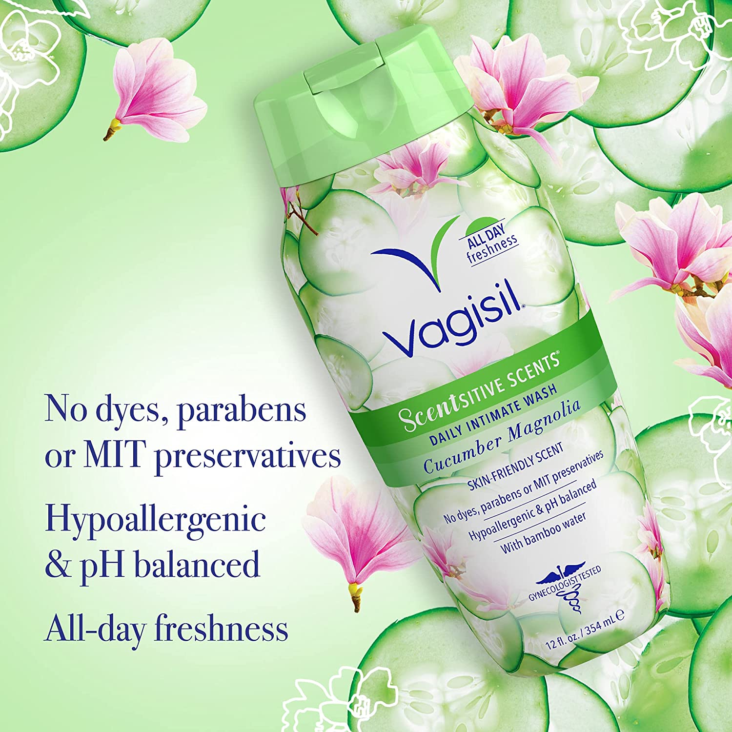 Vagisil dung dịch vệ sinh Cucumber Magnolia - Made in USA