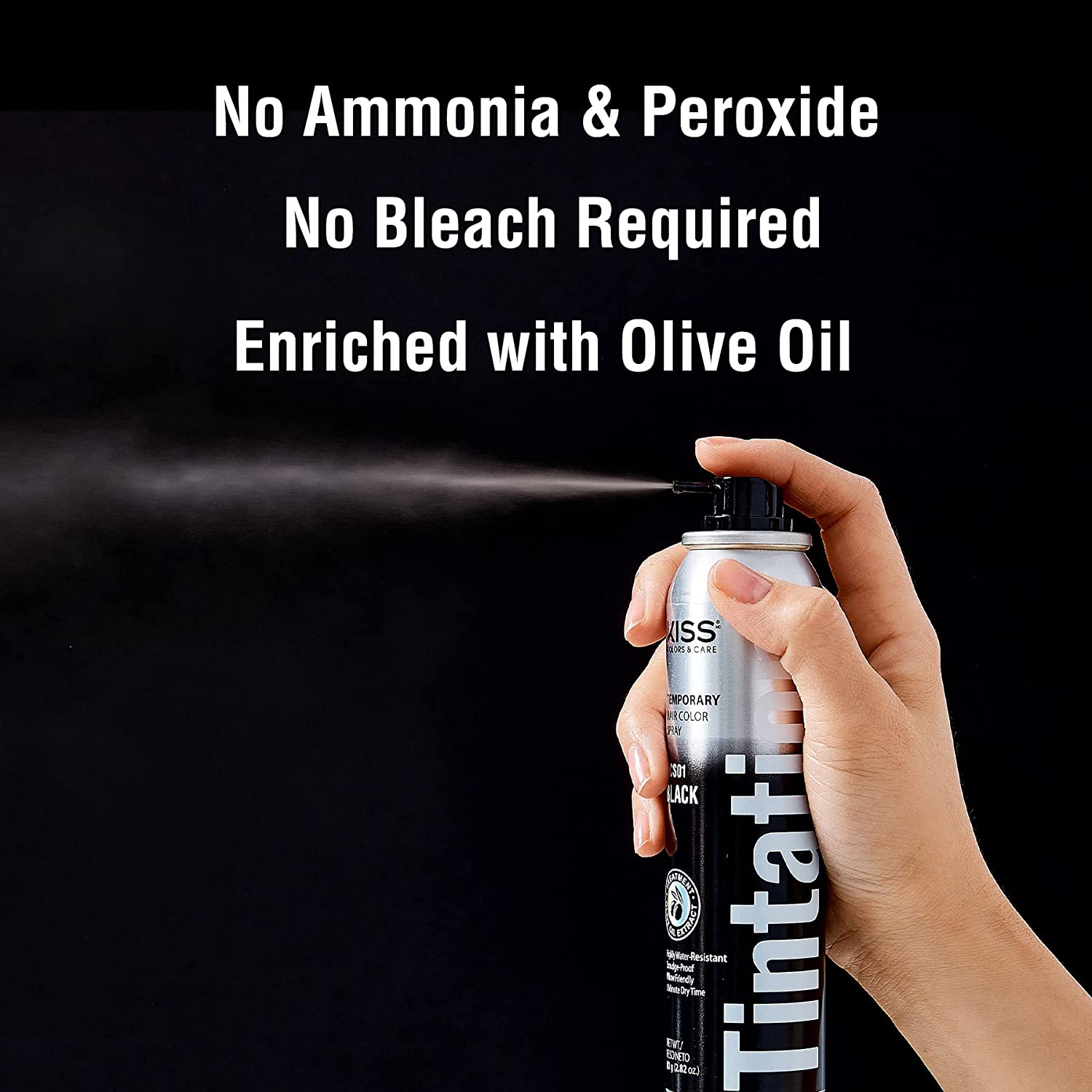 Xịt nâu tóc tạm thời Kiss Tintation 80gram - Hàng Mỹ