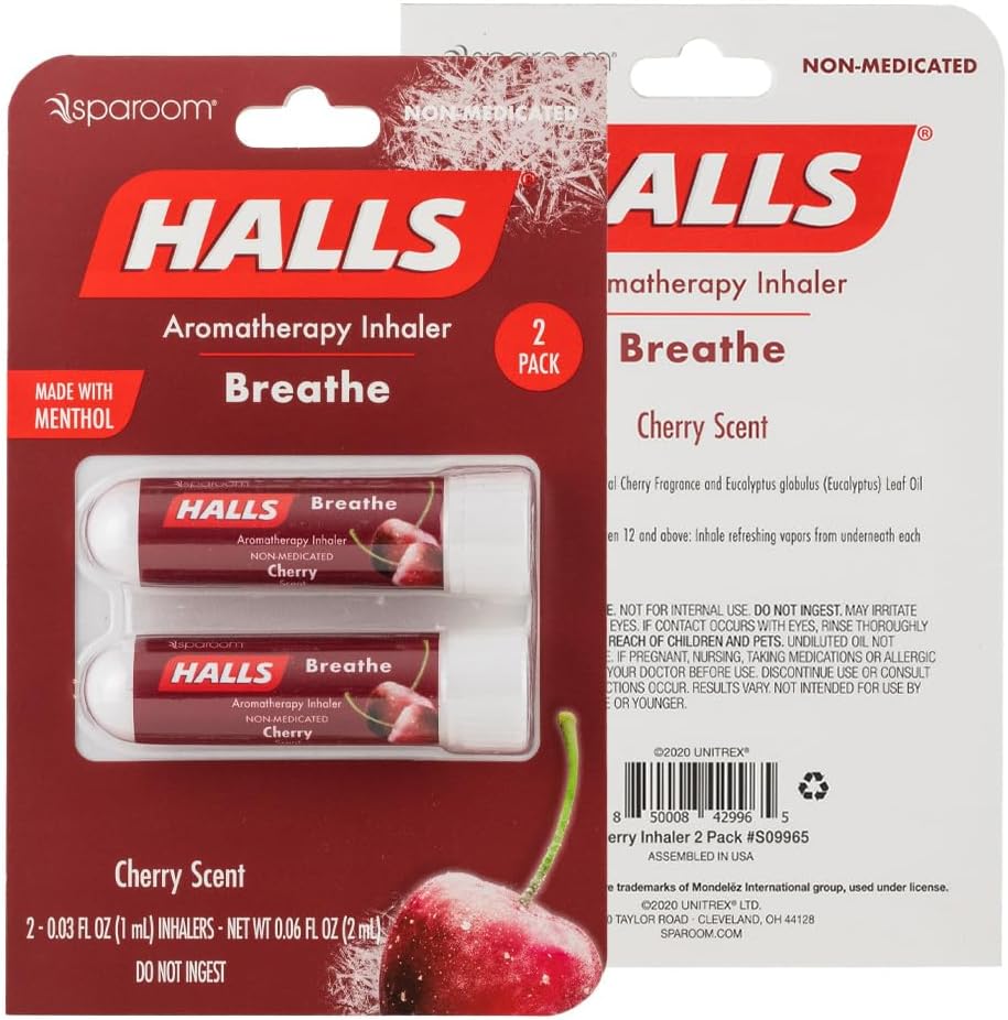 HALLS ống hít mũi tinh dầu bạc hà hương Cherry Lemon - Sparoom
