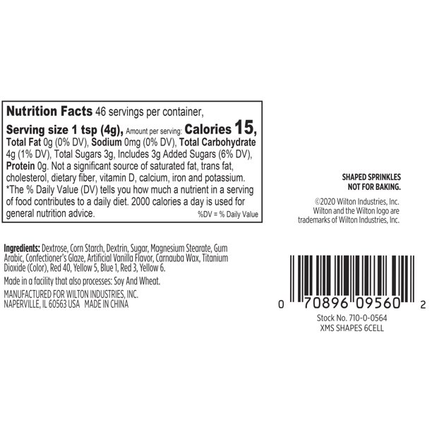 Wilton trang trí sprinkles Assorted Christmas mix 6 loại