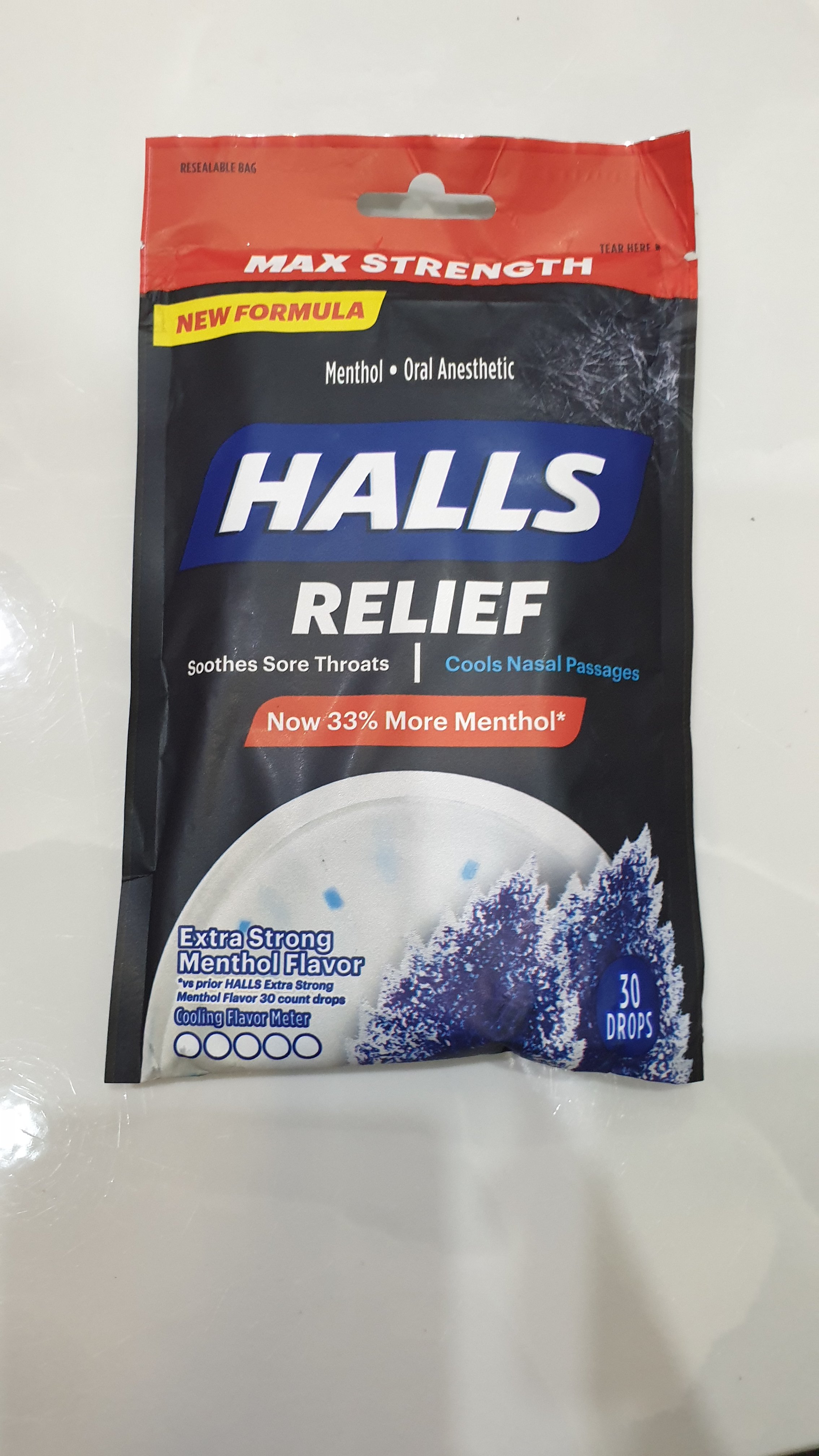 Kẹo Halls bổ sung Vitamin C không đường -  25 viên