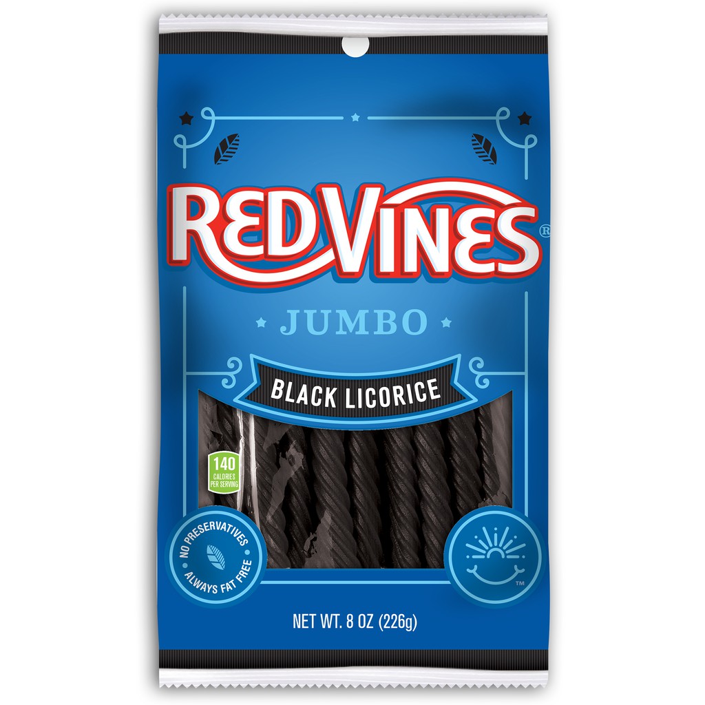 Kẹo dẻo xoắn Red Vines Jumbo Black Licorice Candy - 226gram
