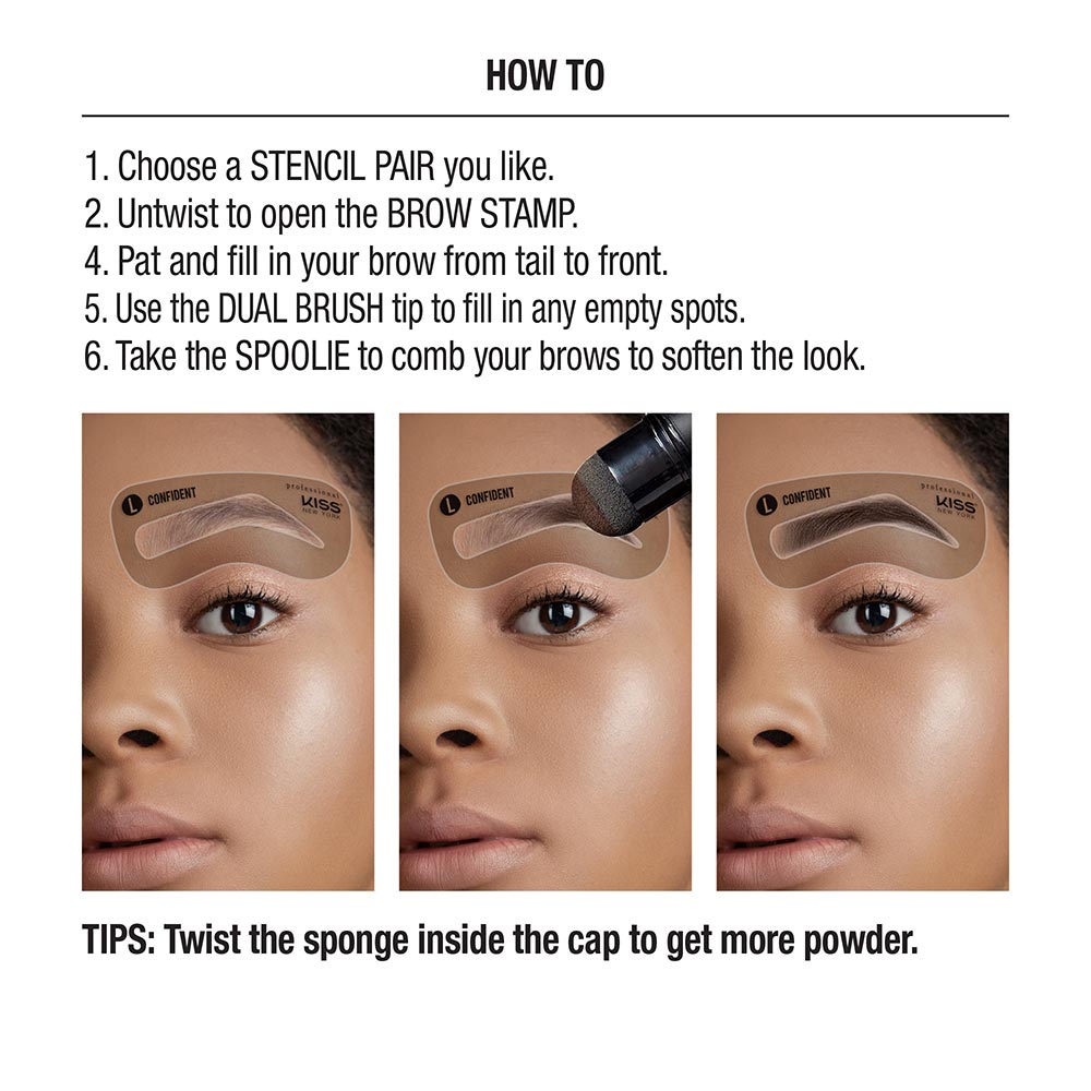 KISS Instant bộ dụng cụ tô và khuôn vẽ lông mày đơn giản nhanh chóng