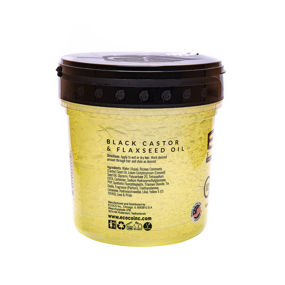 Gel Eco Style Black Castor & Flaxseed Oil tạo kiểu tóc nam nữ - 473ml