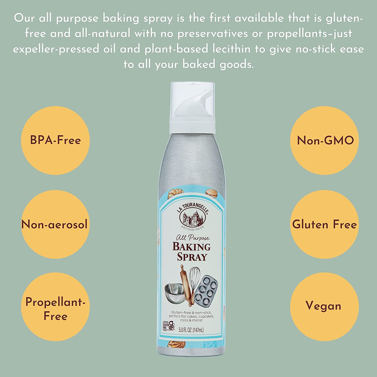 [Hàng Mỹ] Dầu xịt La Tourangelle Baking chống dính và không calo