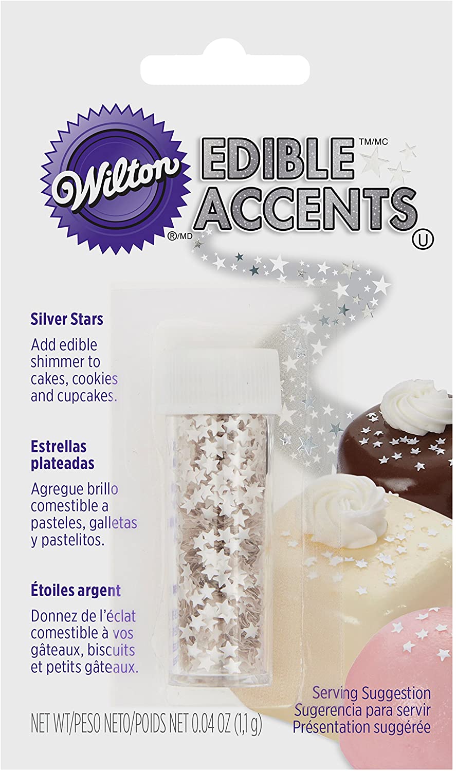 Wilton sao bạc trang trí ăn được - 1,1gram