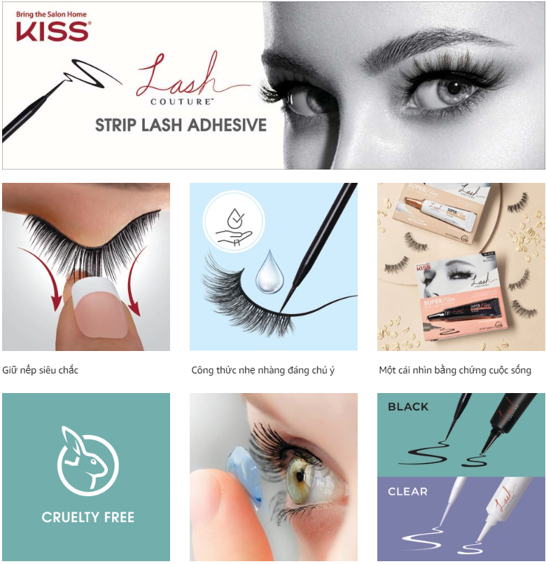 Keo dán mi KISS Lash Couture Biotin Blueberry Extract - màu đen