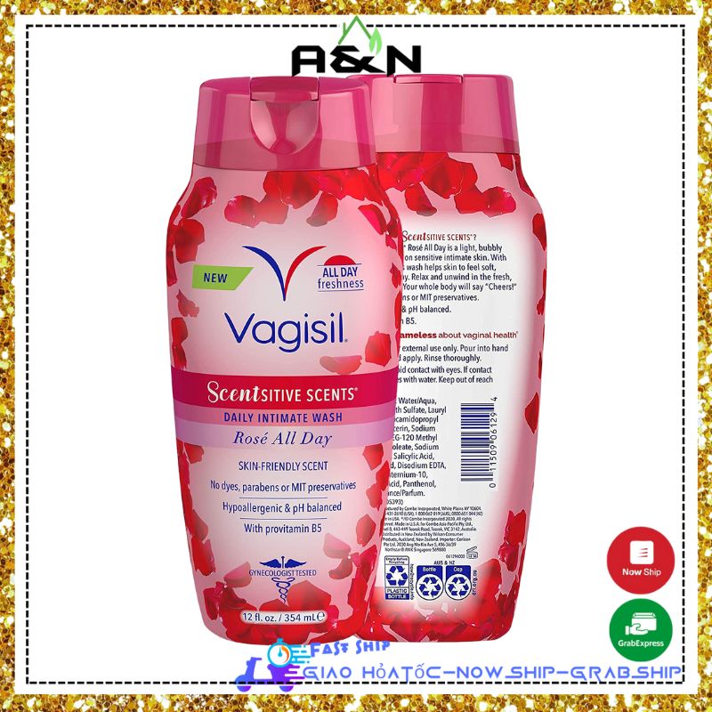 [Hàng Mỹ] Vagisil Scentsitive Scents dung dịch vệ sinh Hương Hoa hồng