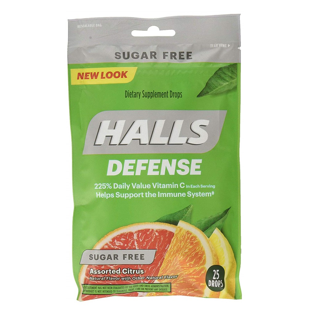 Kẹo Halls bổ sung Vitamin C không đường -  25 viên