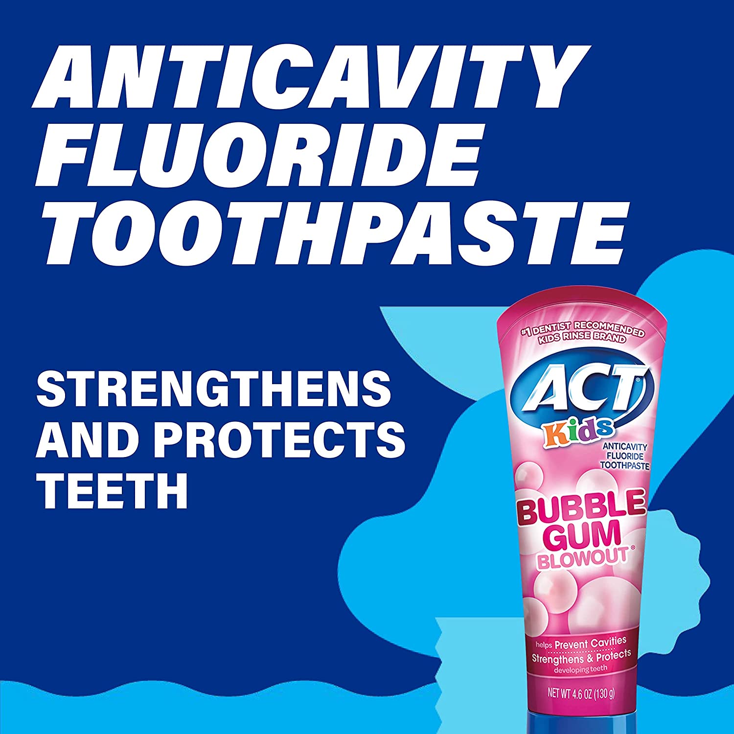 Kem đánh răng ACT Anticavity trẻ em có fluoride hương bubble gum