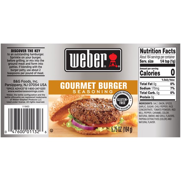 Weber Gourmet Burger gia vị ăn kiêng 0 calo - 156gram