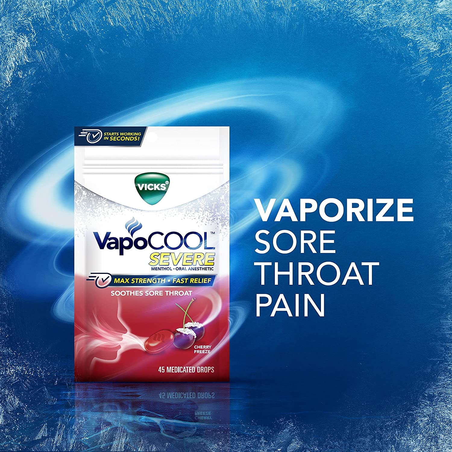 Viên ngậm Vicks VapoCOOL Cherry - 45 viên