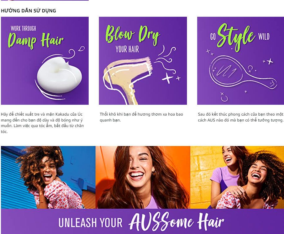 Mousse tạo kiểu tóc aussie chiết xuất tre và mận Kakadu - made in USA