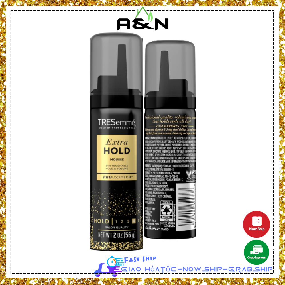 Bọt tạo kiểu tóc Tresemme TRES Two Extra Hold 4 Mousse - mini 56gram