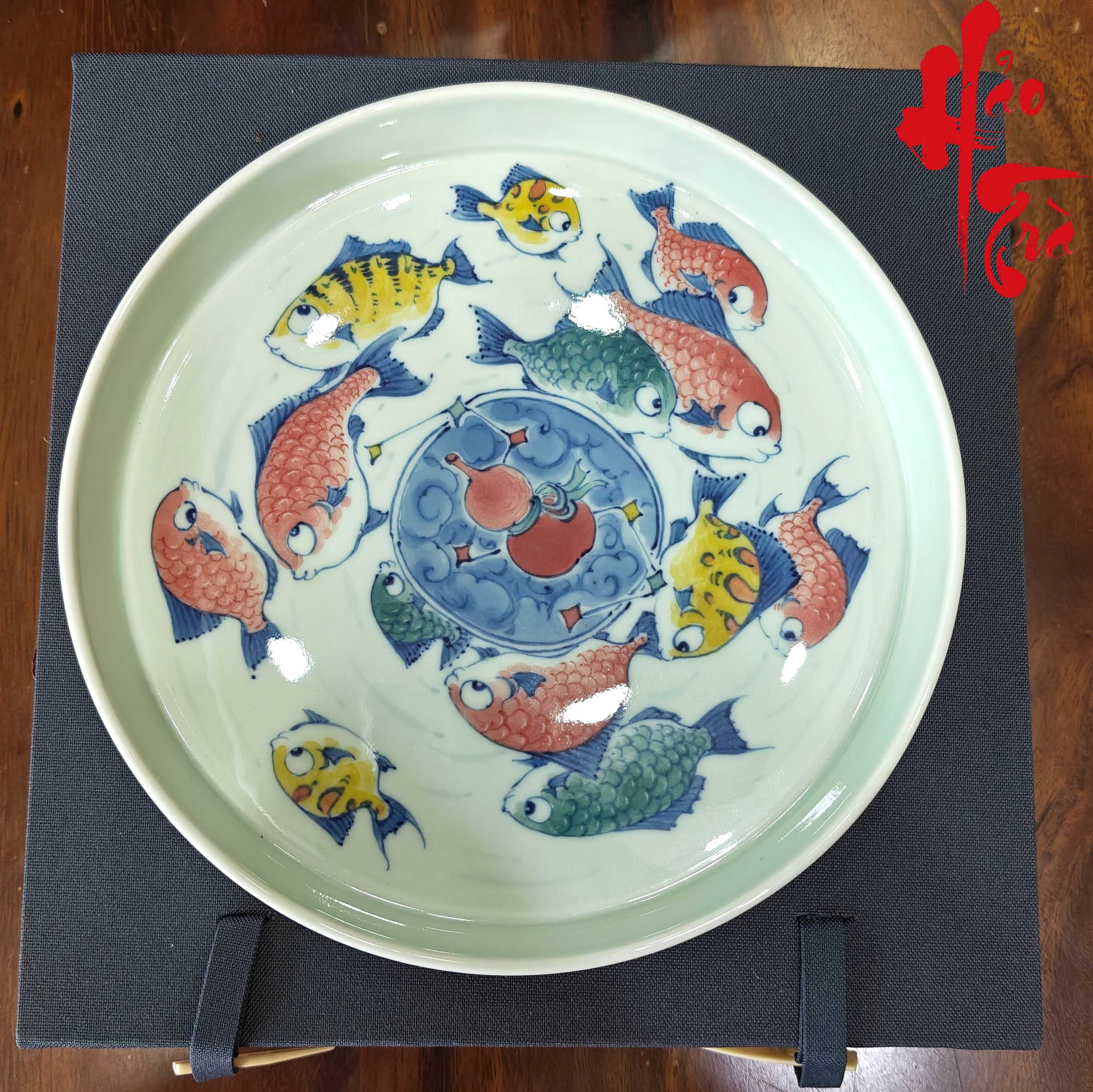 SCD001 Dĩa Quốc Phong Vẽ Tay Hình Cá - D26