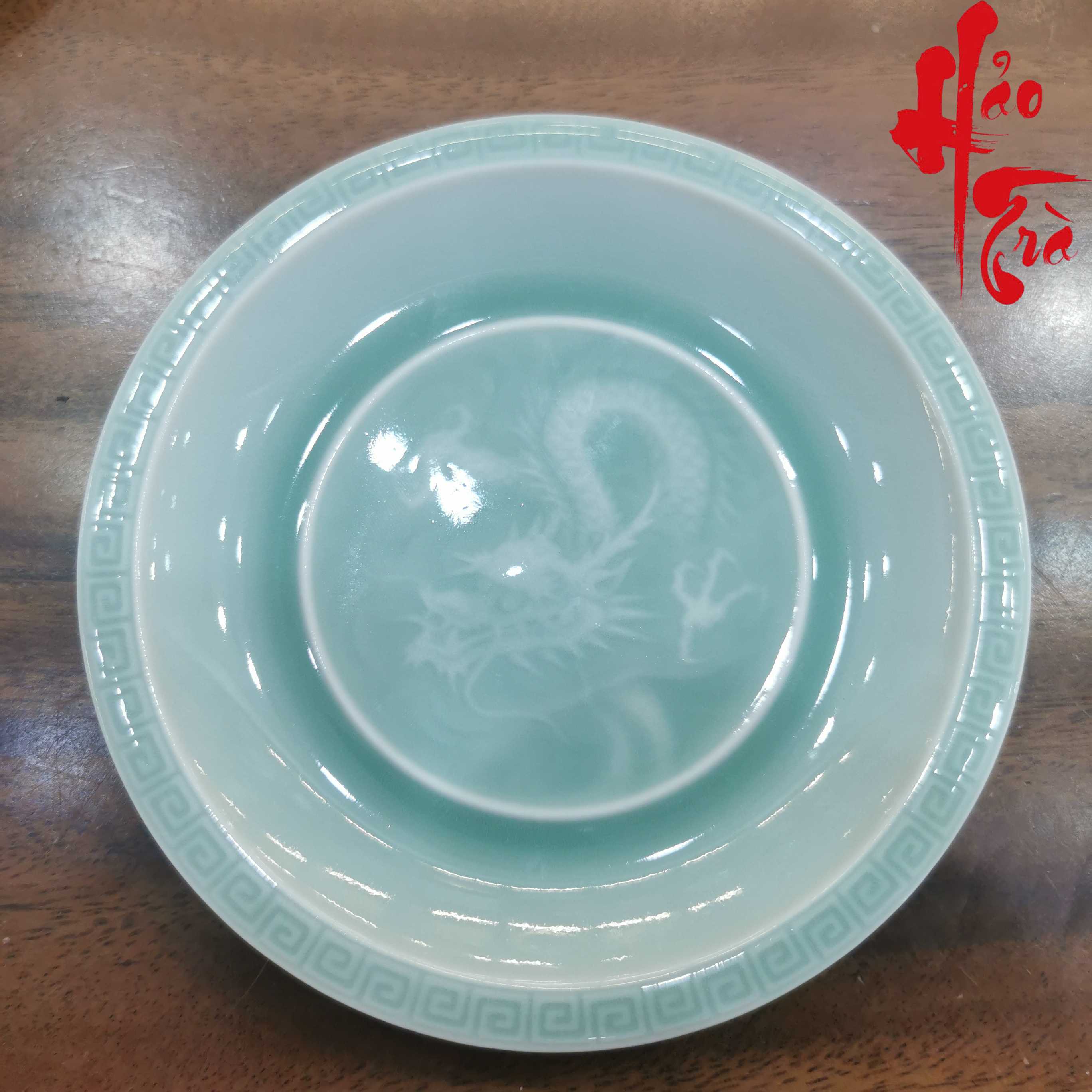 Dĩa Gốm Sứ Long Tuyền Hình Rồng Nhạt LT53 (Đường kính 14cm, cao 3cm)