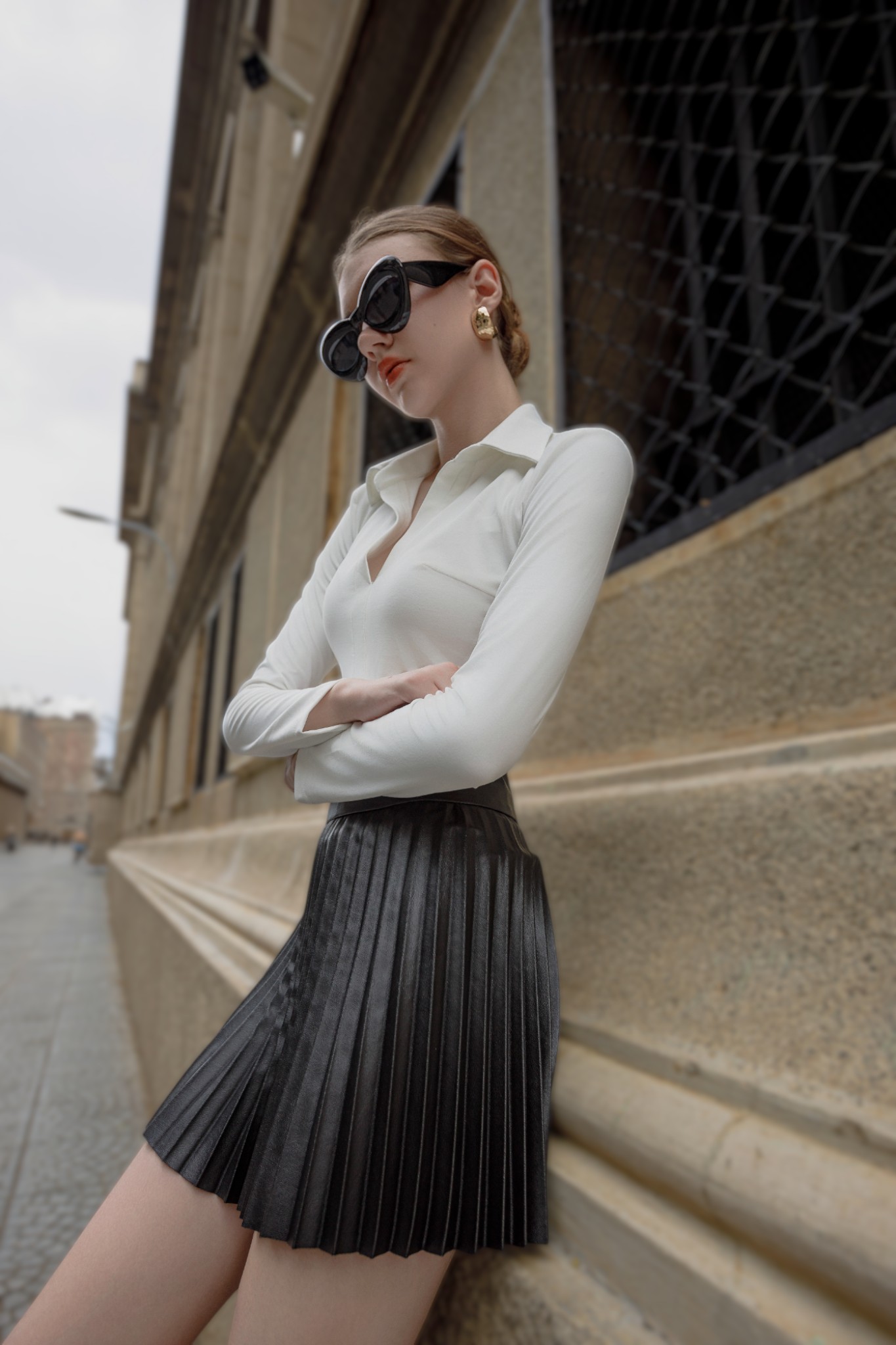 Vivan Skirt - Chân váy Da Dập li